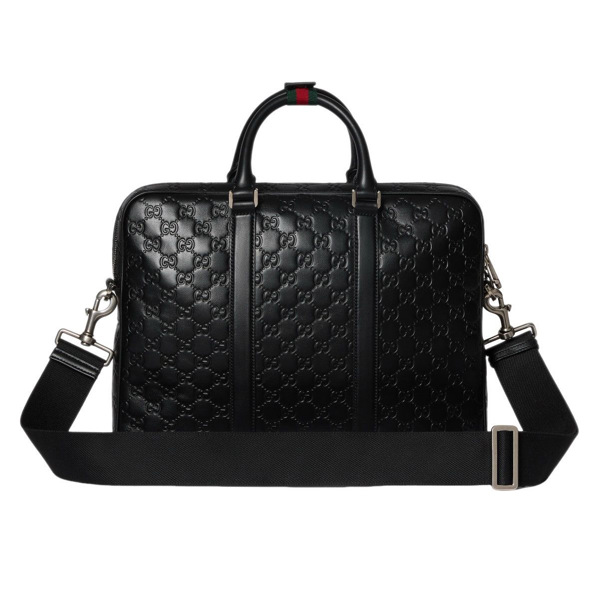 Gucci GUCCI $2980 GG Emblem Large Black Briefcase New & Authentic Size ONE SIZE - 4 Thumbnail