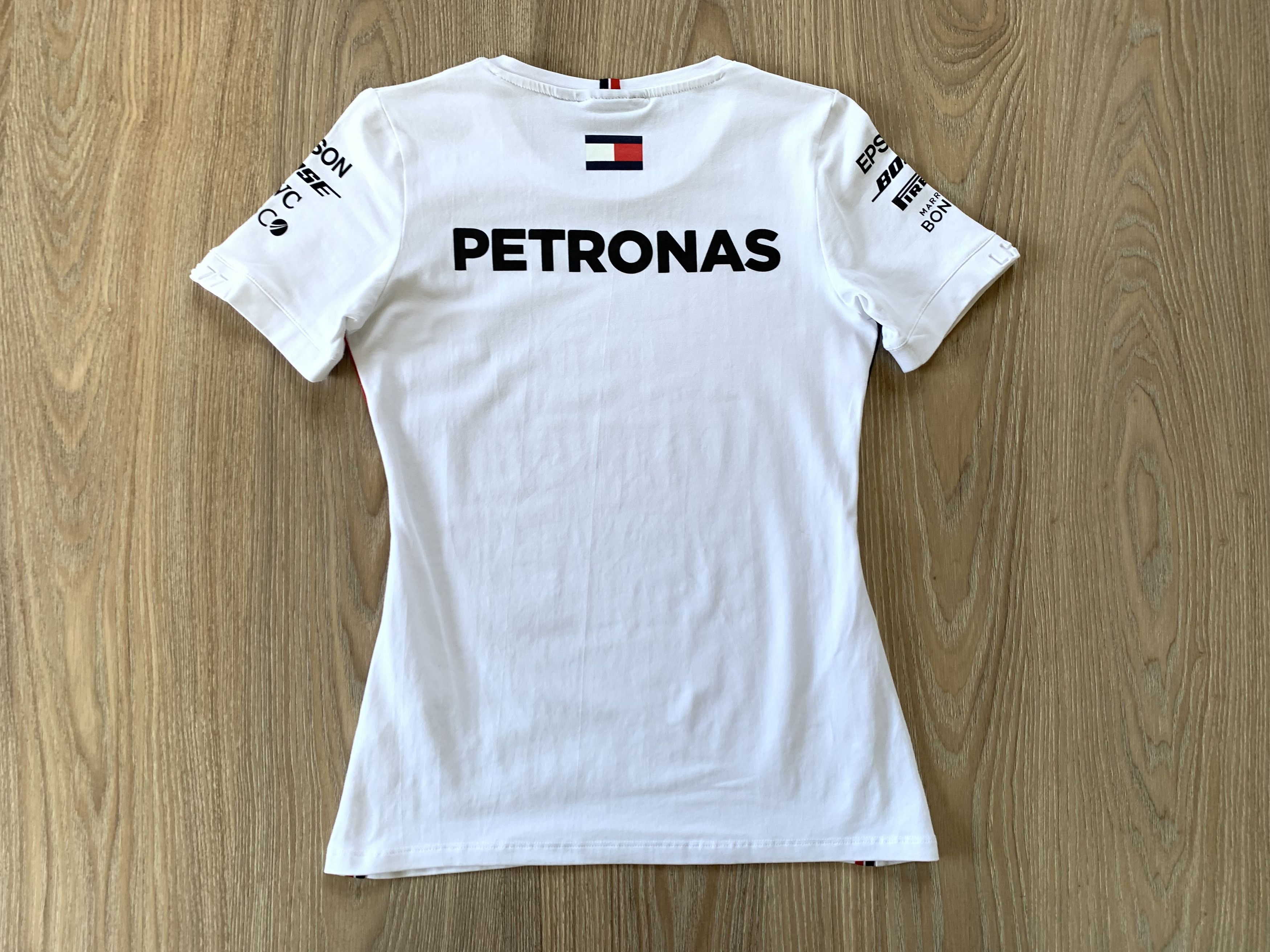 Mercedes-Benz × Tommy Hilfiger Womens AMG Petronas Motorsport Racing White T Shirt Size S / US 4 / IT 40 - 3 Thumbnail