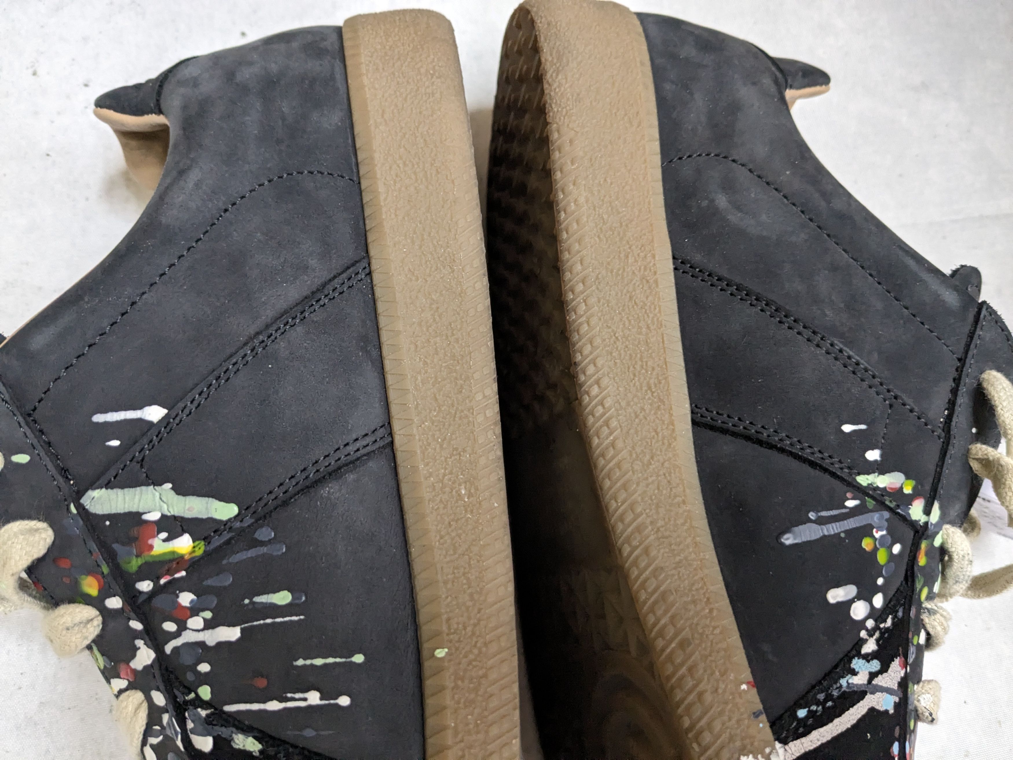 Maison Margiela Maison Margiela GAT Replica Black Paint Splatter 10.5 43.5 Size US 10.5 / EU 43-44 - 12 Thumbnail