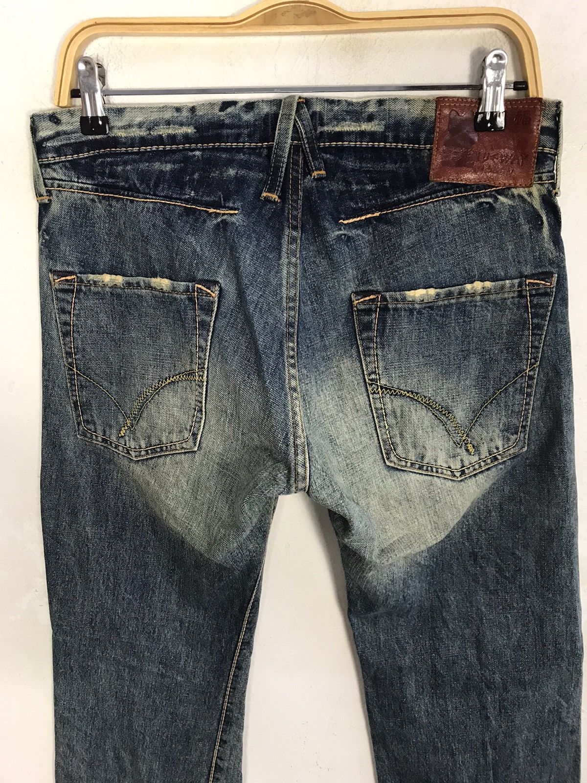 Japanese Brand Blue Way Nippon Faded Indigo Denim Fits Size 31 Size US 31 - 4 Thumbnail