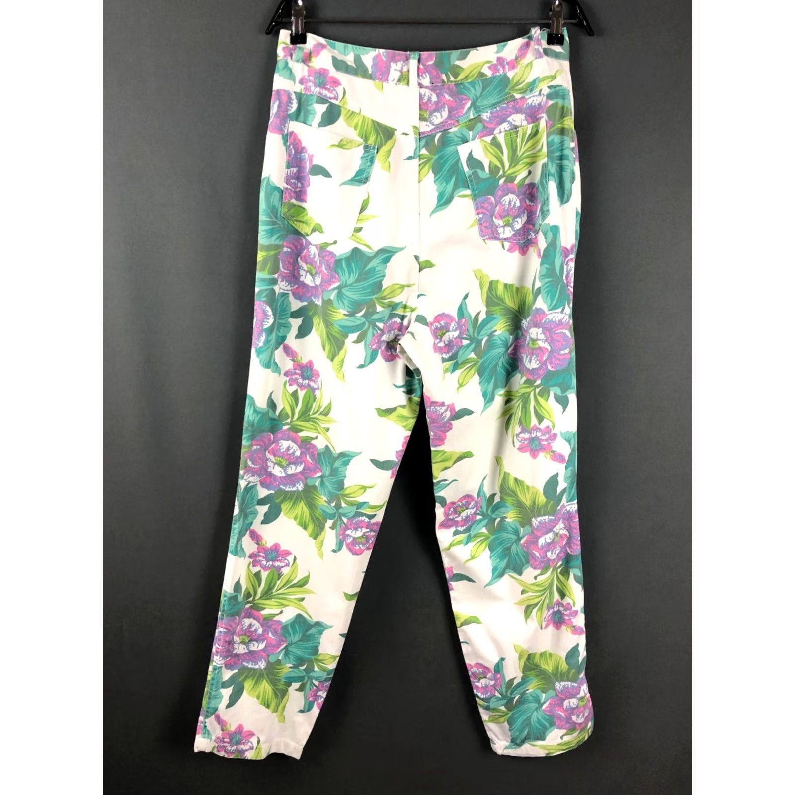 Roberto Cavalli Class Roberto Cavalli Pants White Cotton Floral Patterned Women Regular Fit Ankle Casual Spring Summer Fall Size 42" / US 20 - 2 Thumbnail