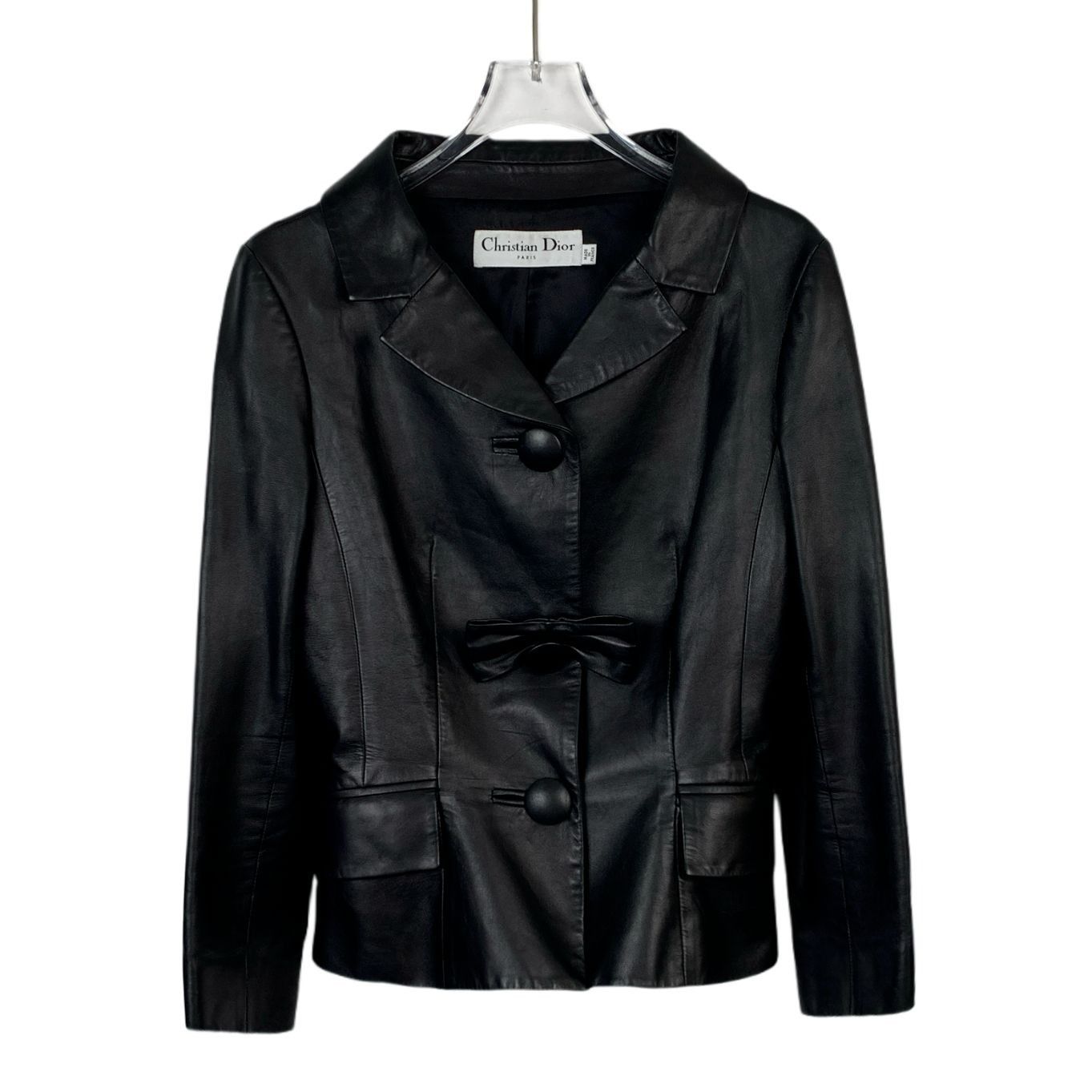 Dior H10163 Christian Dior Black Lambskin Leather Jacket Size XS / US 0-2 / IT 36-38 - 1 Thumbnail