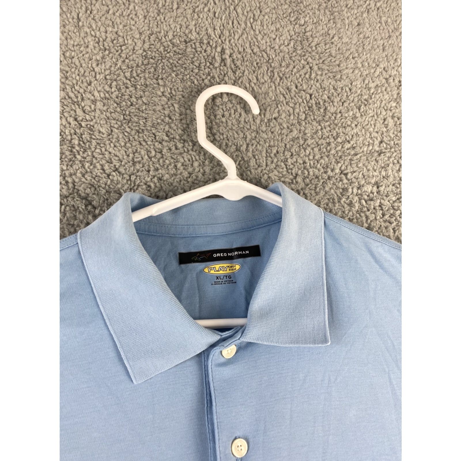 Vintage Men's Greg Norman Polo Shirt 3 Button Play Dry Cooling Fabric Blue 37-14 Men's Size US XXL / EU 58 / 5 - 4 Thumbnail