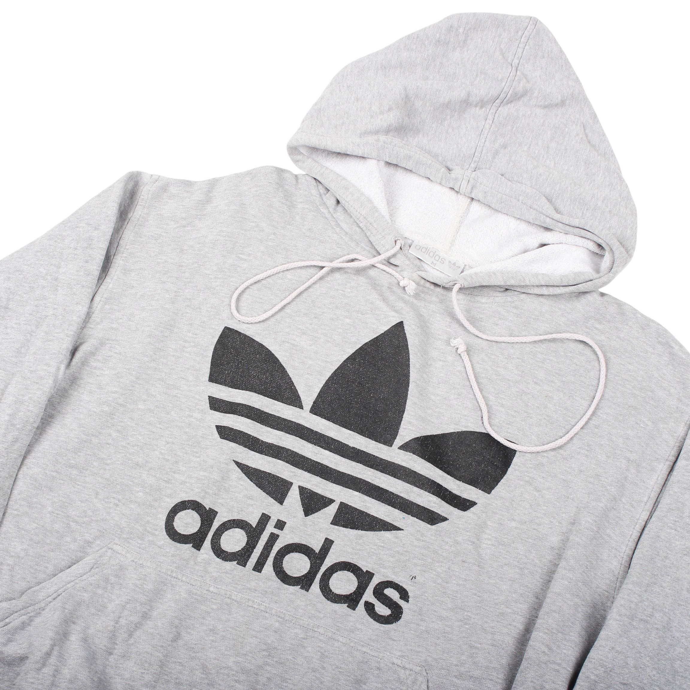Adidas Vintage Adidas Hoodie Big Trefoil Logo Grey 90s Size US M / EU 48-50 / 2 - 5 Thumbnail