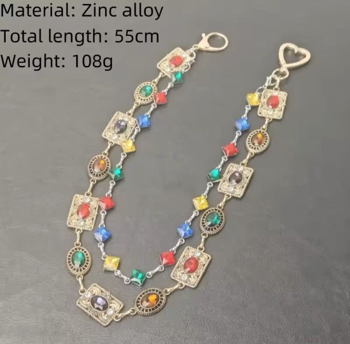 Jewelry Agate Retro Pants Chain Waist Chain Size ONE SIZE - 4 Thumbnail