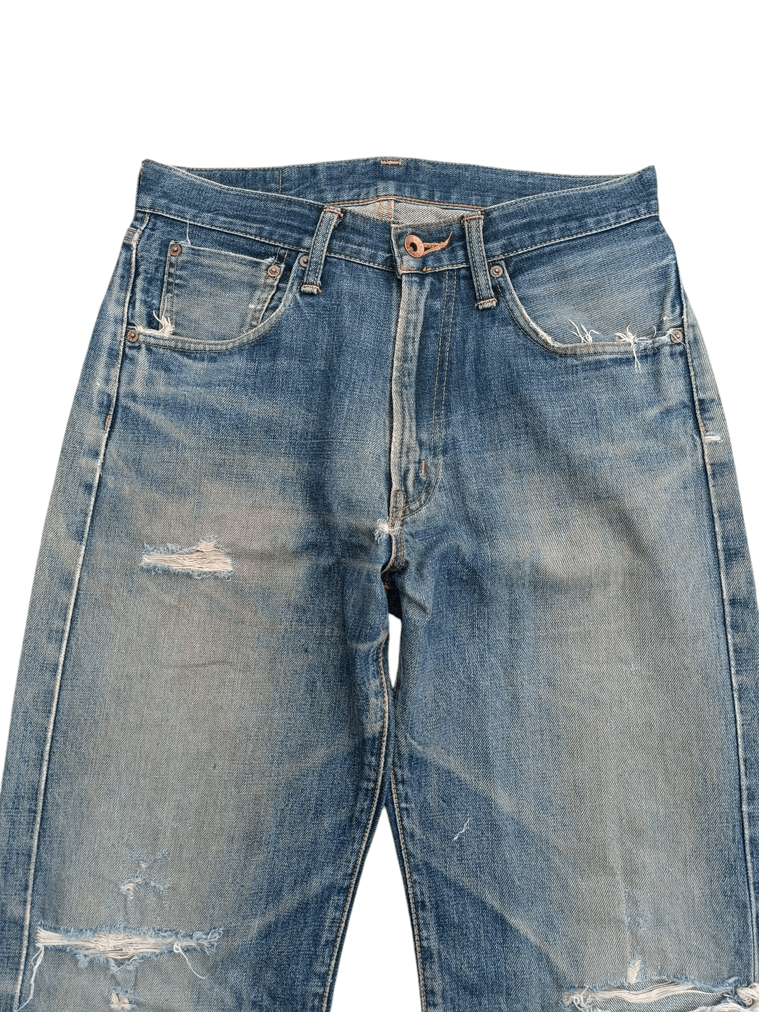 Edwin × Japanese Brand VINTAGE 505 Edwin Selvedge Jeans Distressed Orange Tab E249 Size US 28 / EU 44 - 4 Thumbnail