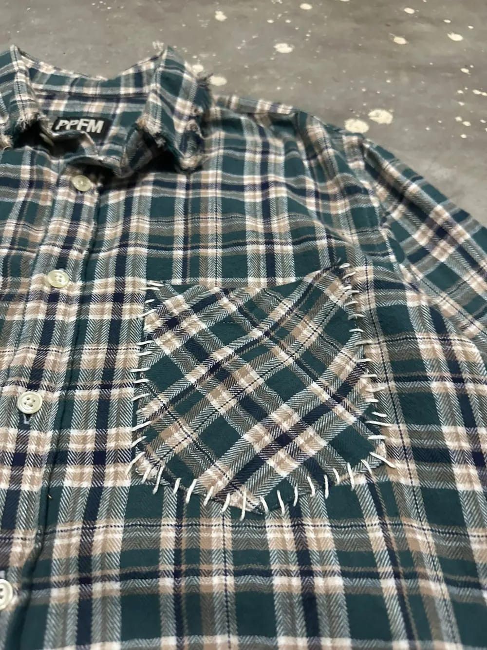 PPFM PPFM Flannel Frayed Hem Scab Pocket Design Shirt Size US M / EU 48-50 / 2 - 3 Thumbnail