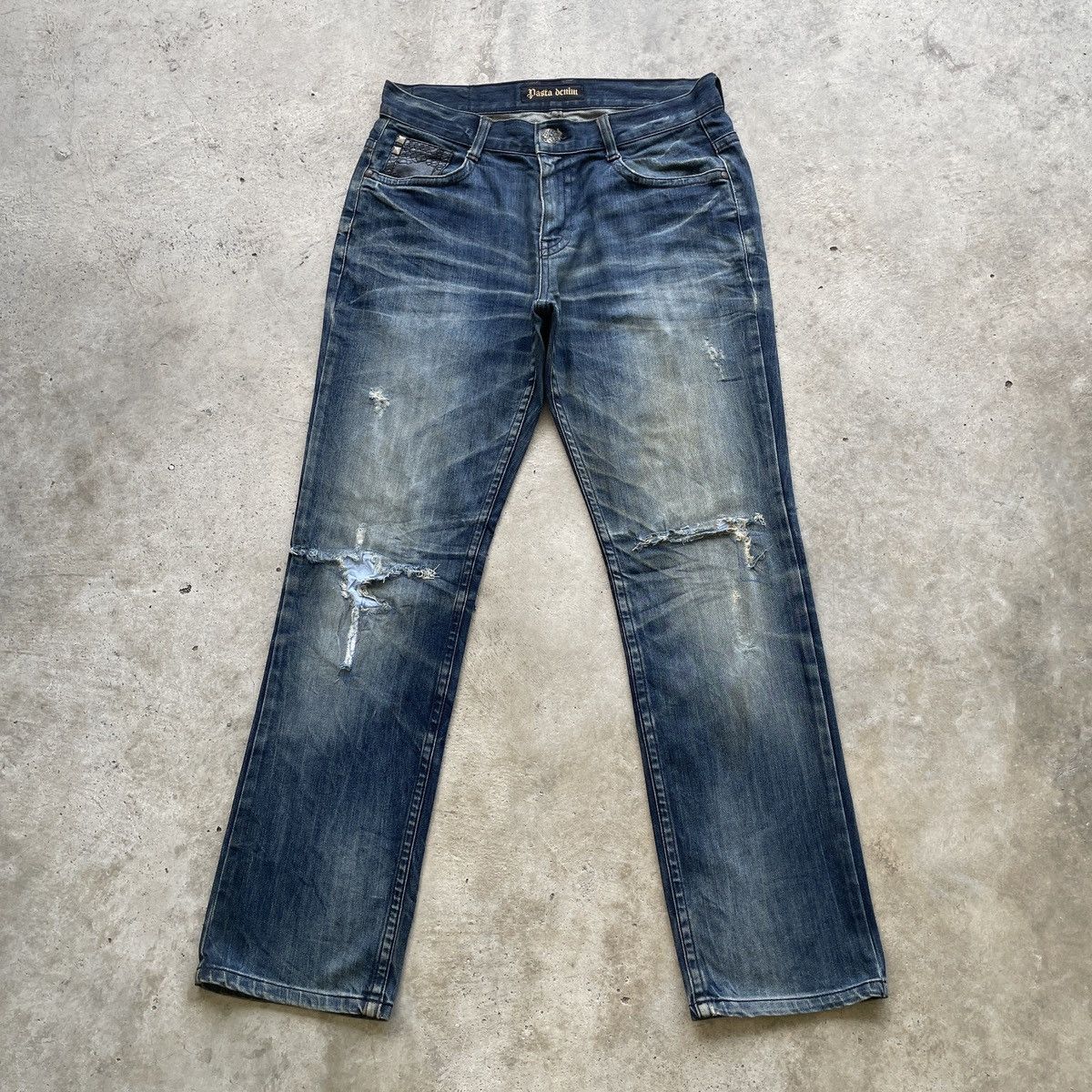Japanese Brand Vintage Japan Jeans Distressed Faded Denim Pants RARE W34 Size US 34 / EU 50 - 2 Thumbnail