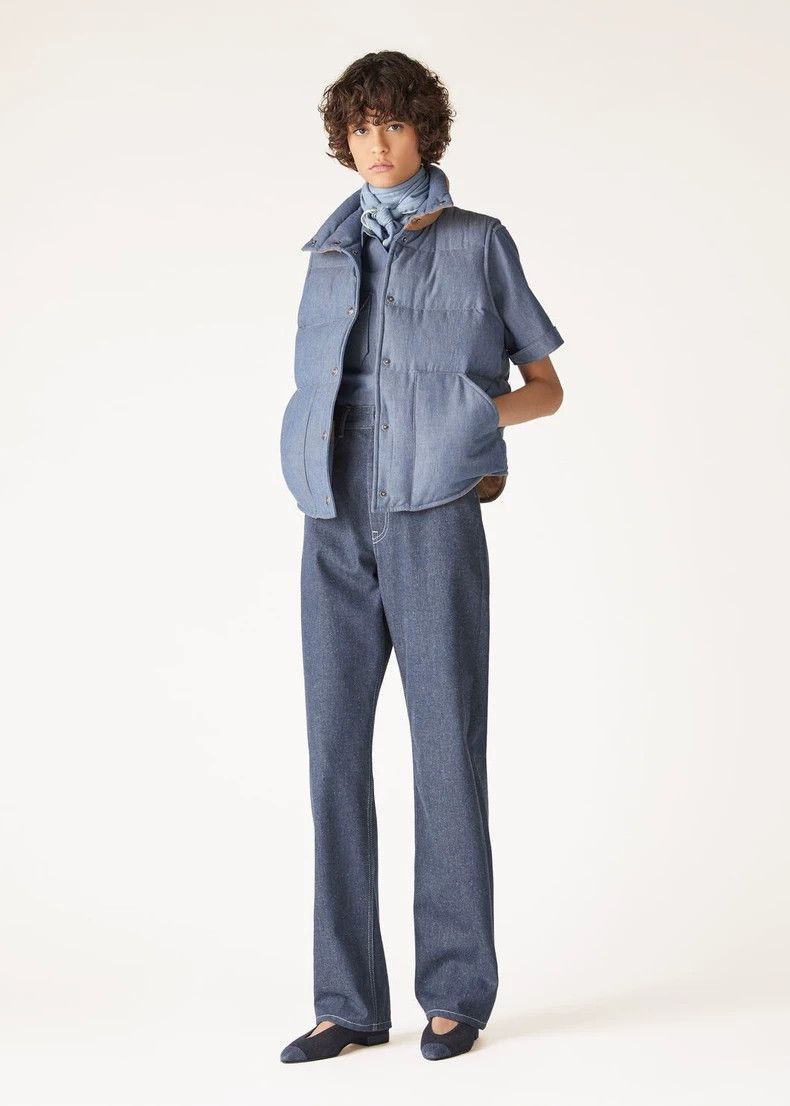 Loro Piana LORO PIANA Ms.Lang surges in blue silhouette jeans Size 29" - 5 Thumbnail