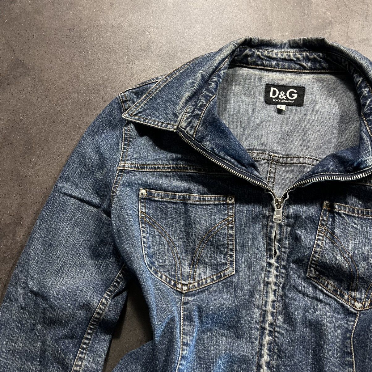 Dolce & Gabbana Archive 2000s Dolce Gabbana D&G Denim Biker Zip Jacket Size US S / EU 44-46 / 1 - 3 Thumbnail