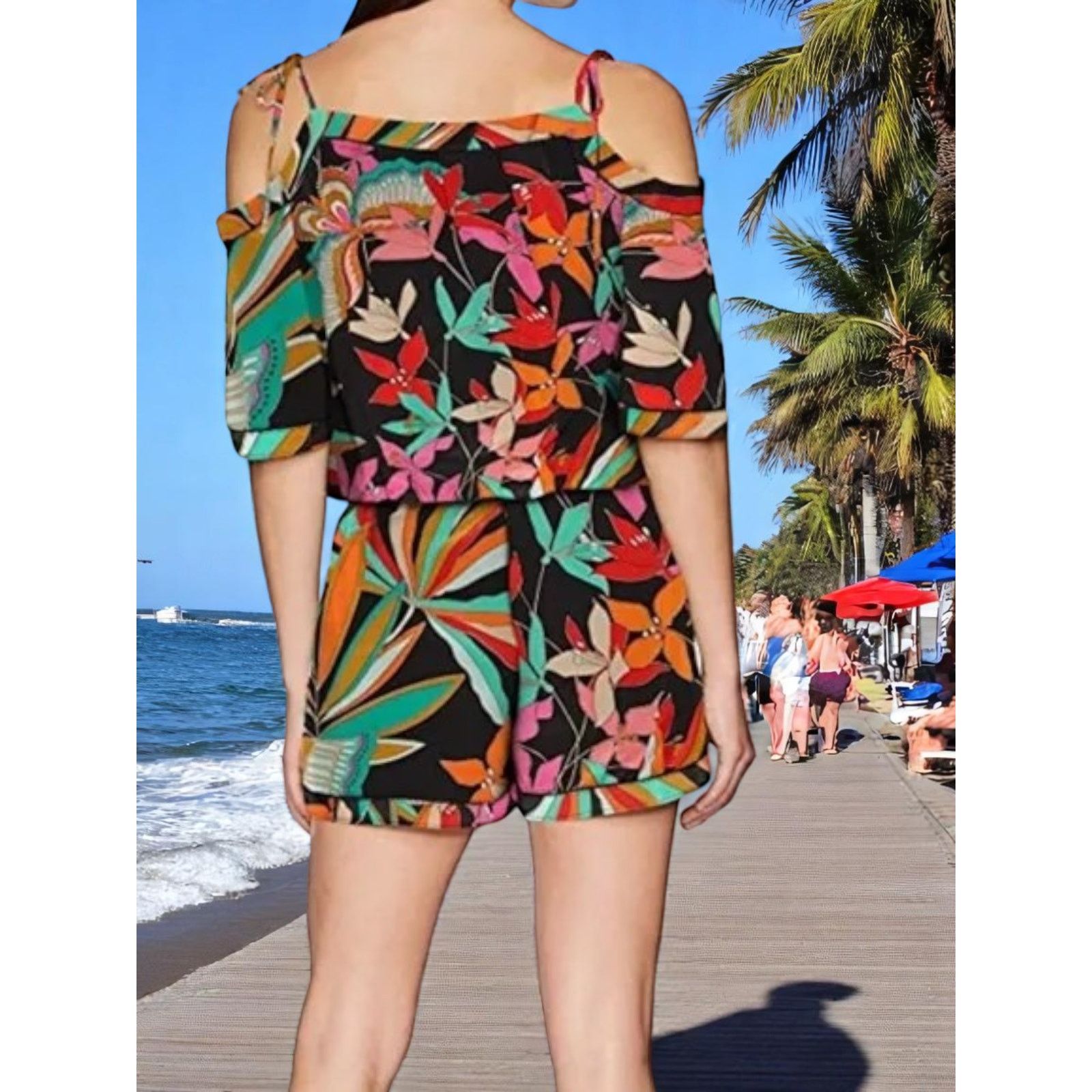 Trina Turk Trina Turk Women's Affable Papillion Palm Print Romper M Size 30" / US 8 / IT 44 - 3 Thumbnail