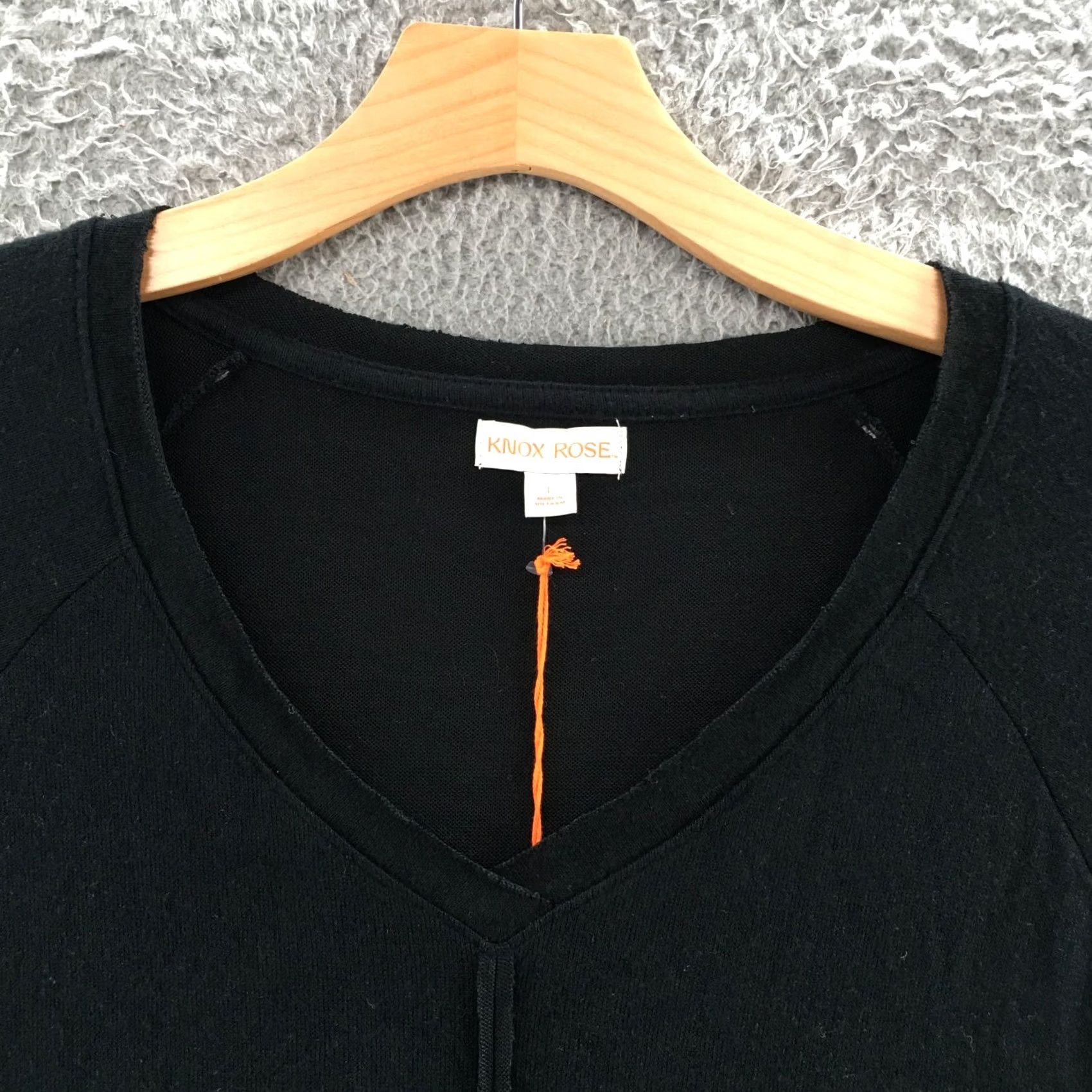 Vintage Knox Rose Blouse Top Womens Large Black Pull Over V-Neck Long Sleeve Casual NEW Size L / US 10 / IT 46 - 4 Thumbnail
