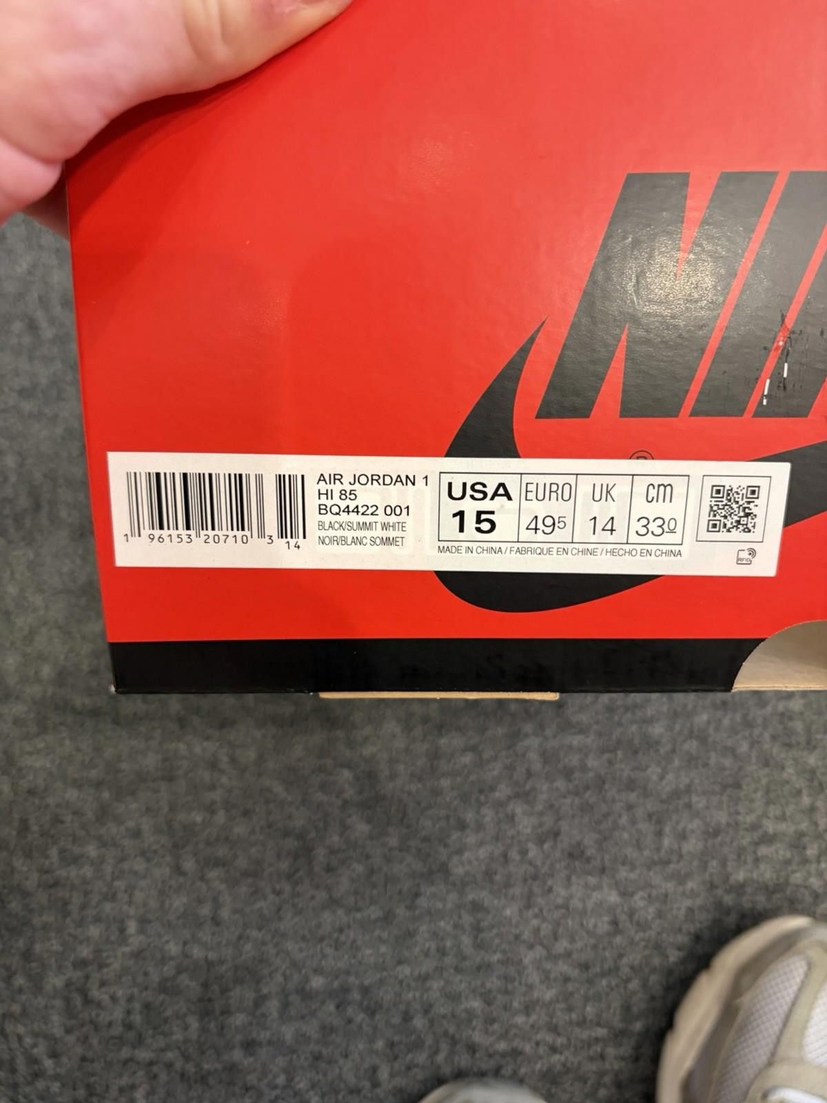 Jordan Brand Size 15 - Jordan 1 Retro '85 OG High Black White Size US 15 / EU 48 - 7 Thumbnail