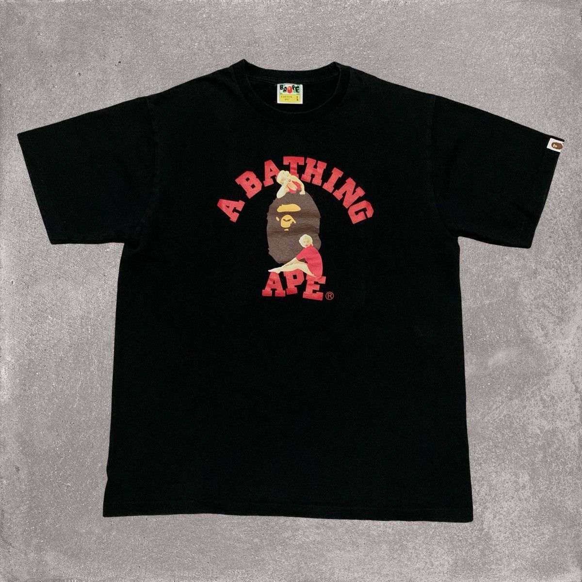 Bape x Marilyn Monroe Large College Black Tee A Bathing Ape