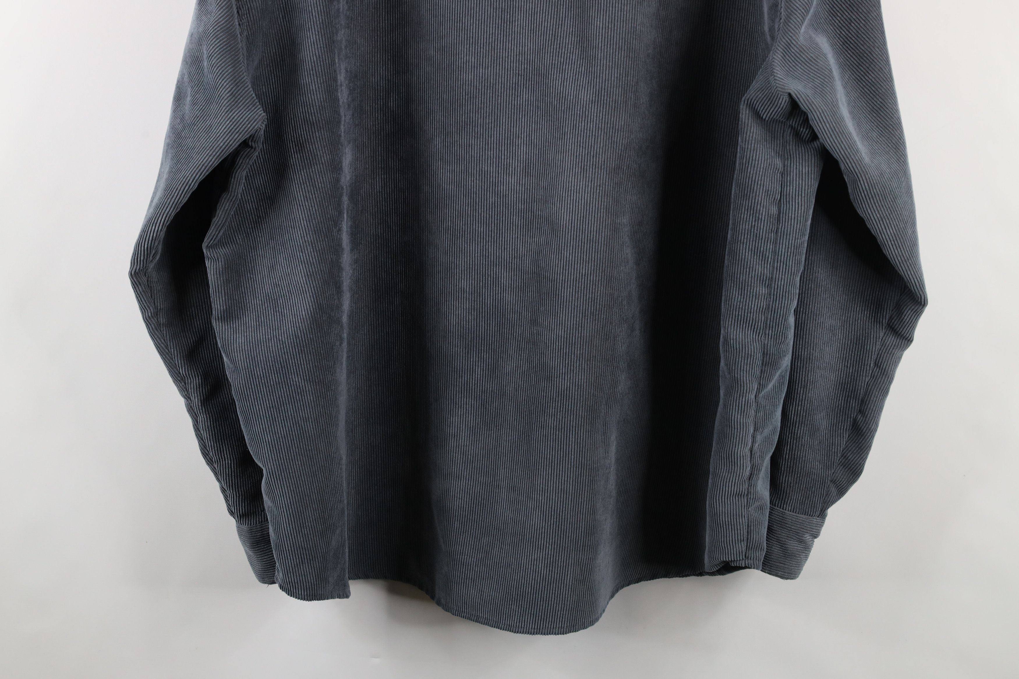 Vintage Vintage 90s Streetwear Corduroy Collared Button Shirt Gray Size US XXL / EU 58 / 5 - 11 Thumbnail