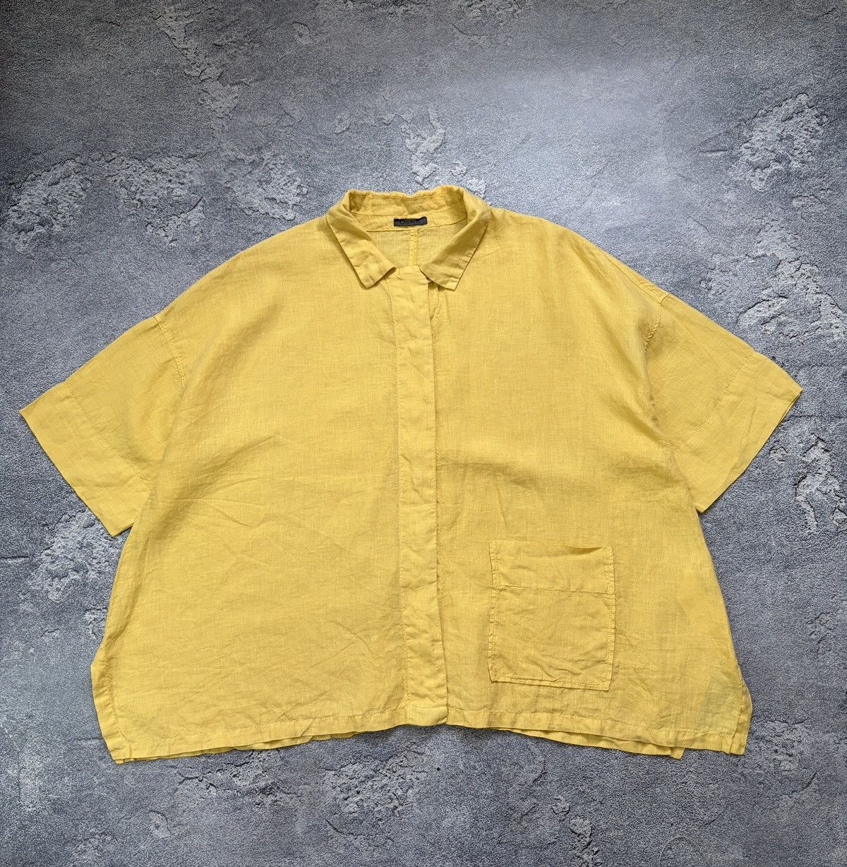 OSKA OSKA Yellow 100% Linen Oversized Boxy Shirt Blouse 3 L/XL Size L / US 10 / IT 46 - 1 Thumbnail