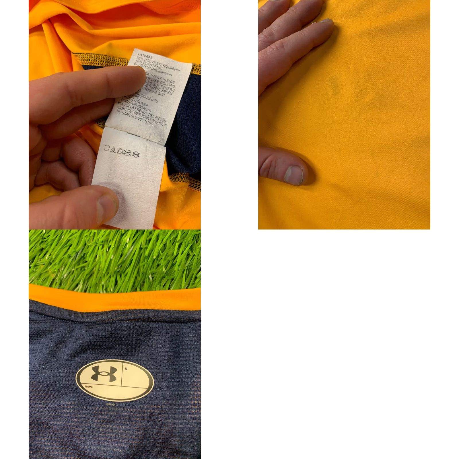 Under Armour Under Armour HeatGear Shirt Men L Orange Navy 2022 Training Compression Jersey 74 cm 55 cm Crew Neck Short Sleeve Size US L / EU 52-54 / 3 - 8 Thumbnail