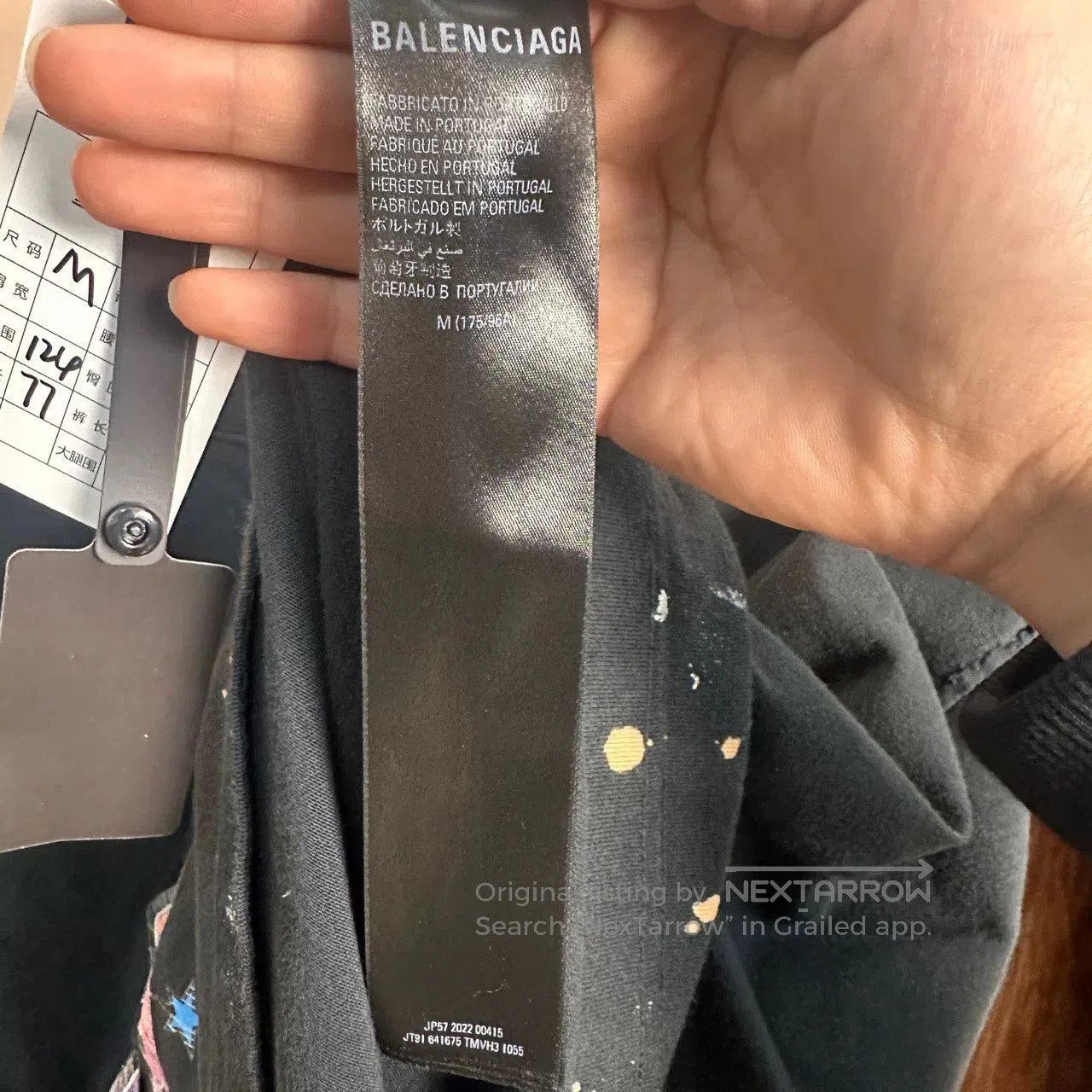 Balenciaga Balenciaga Black Distressed Rainbow Splatter Tee M. Size US M / EU 48-50 / 2 - 4 Thumbnail
