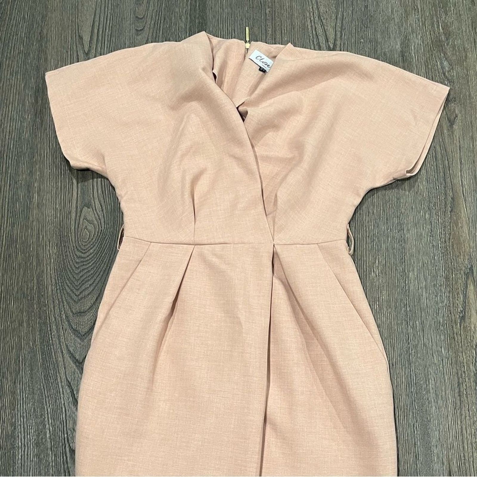 Closet London Closet London Peach Beige Short Dolman Sleeve Midi Dress 6 Size M / US 6-8 / IT 42-44 - 3 Thumbnail
