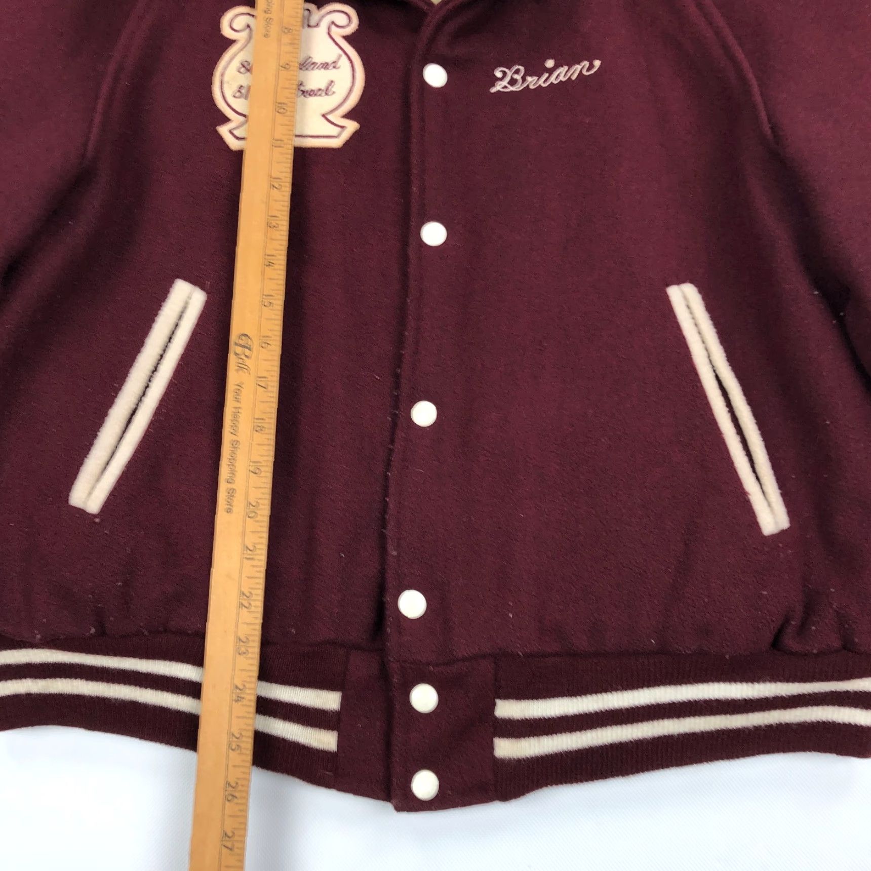 Vintage VINTAGE Hewitt Wool Jacket Men 46 Red Varsity School Marching Band Clifton High Mustangs Size US S / EU 44-46 / 1 - 3 Thumbnail