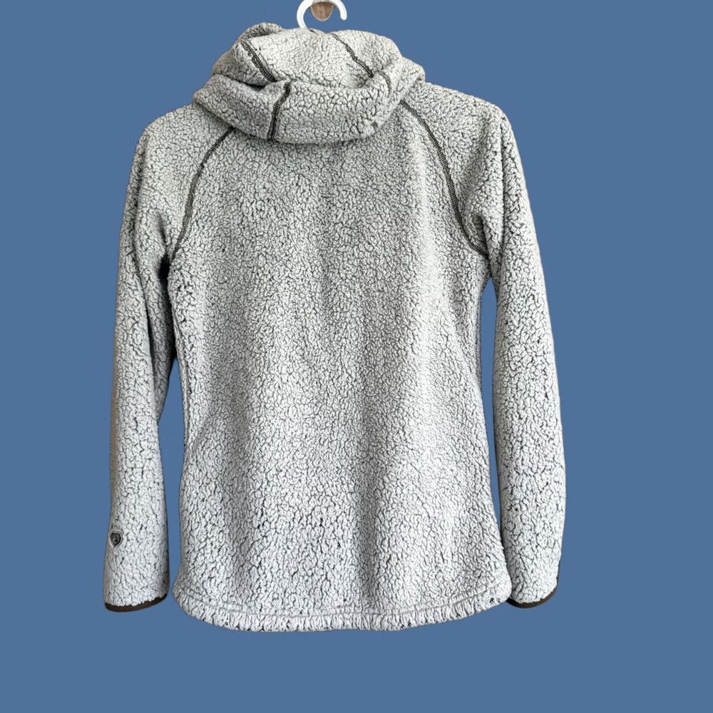 Vintage Kuhl Womens Cream Pullover Sherpa Sweater XS Hidden Hood Brown Cozy Outdoor Hike Size XS / US 0-2 / IT 36-38 - 1 Thumbnail