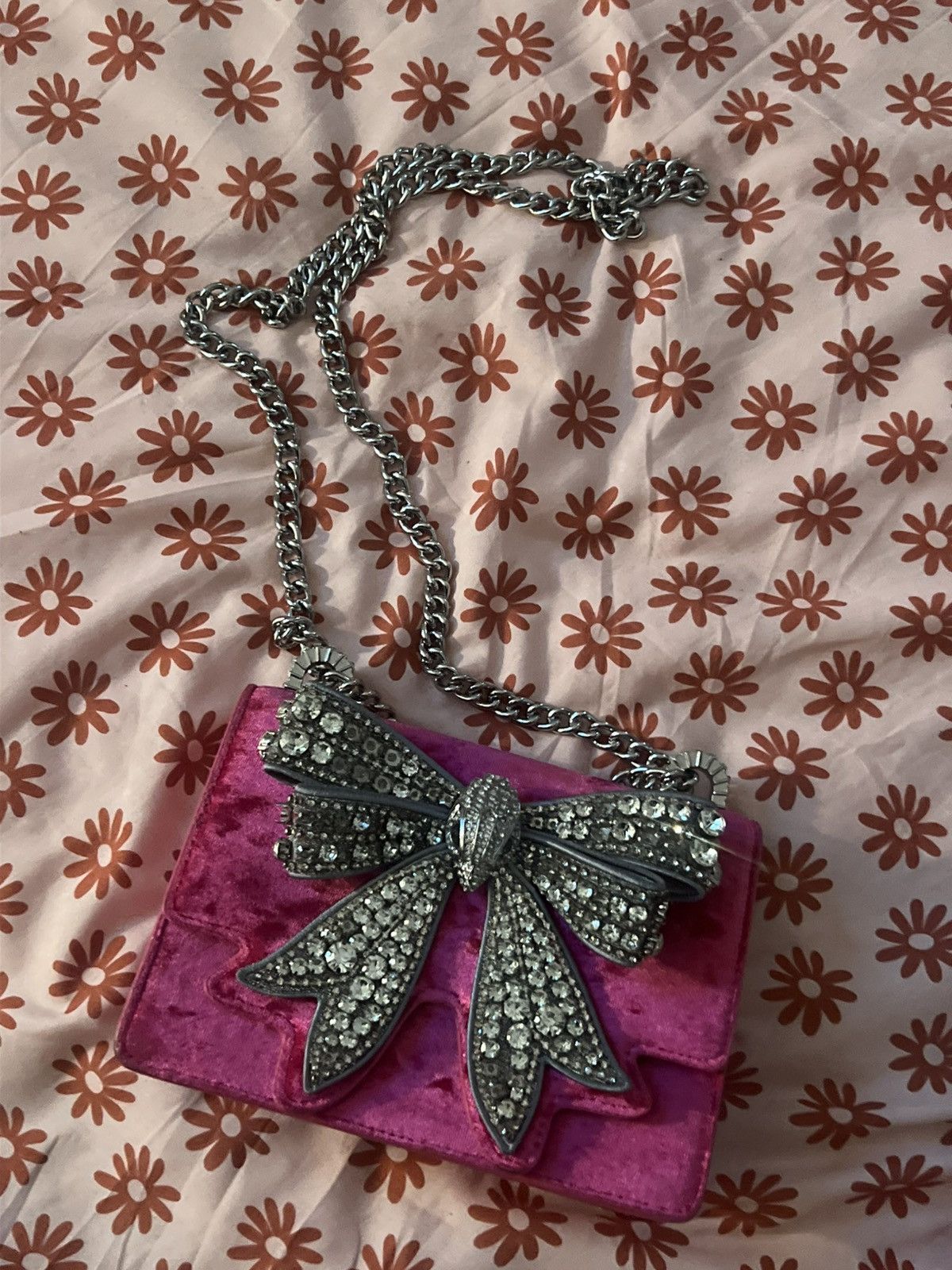 Kurt Geiger Pink Kurt Geiger bag with a sliver bow Size ONE SIZE - 1 Thumbnail