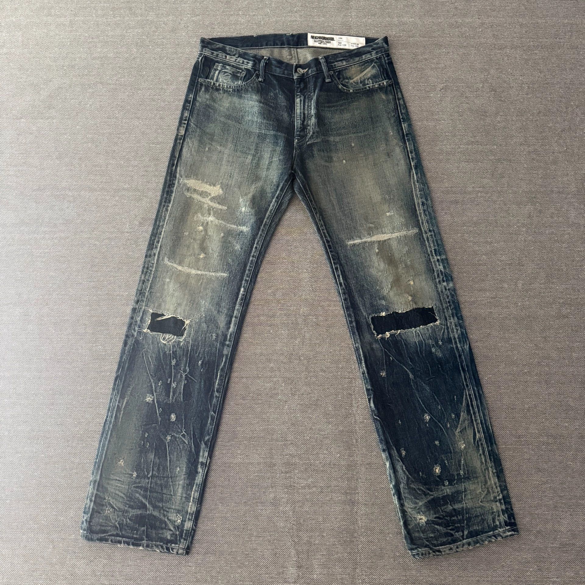 Neighborhood NEIGHBORHOOD 20SS BULLET SAVAGE STRAIGHT JEANS MID BLUE L Size US 34 / EU 50 - 2 Thumbnail