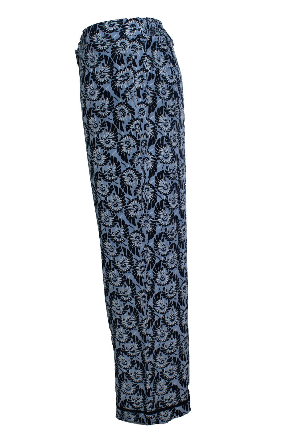 Prada Prada, blue floral printed silk casual pantalon Size 28" / US 6 / IT 42 - 2 Thumbnail