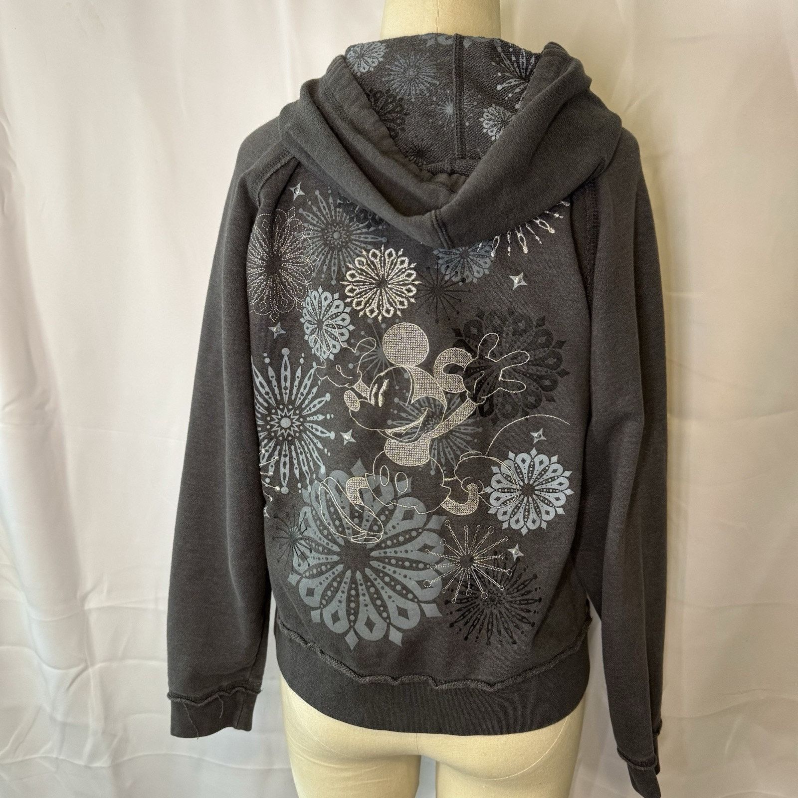 Disney Disney Parks Disneyland L Mickey Mouse Zip Up Hoodie Raw Hem Size L / US 10 / IT 46 - 1 Thumbnail