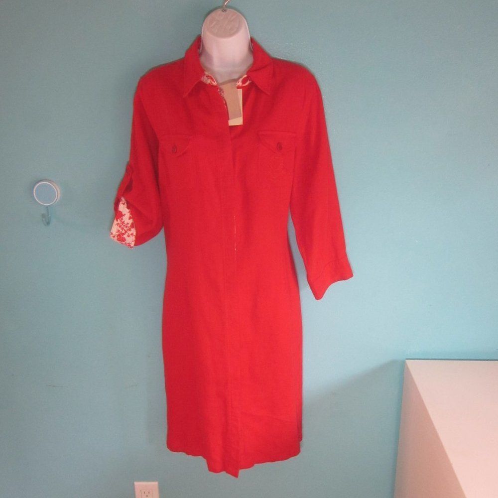 Other D. Sport Red Linen Dress Size 10 US Size M / US 6-8 / IT 42-44 - 1 Thumbnail
