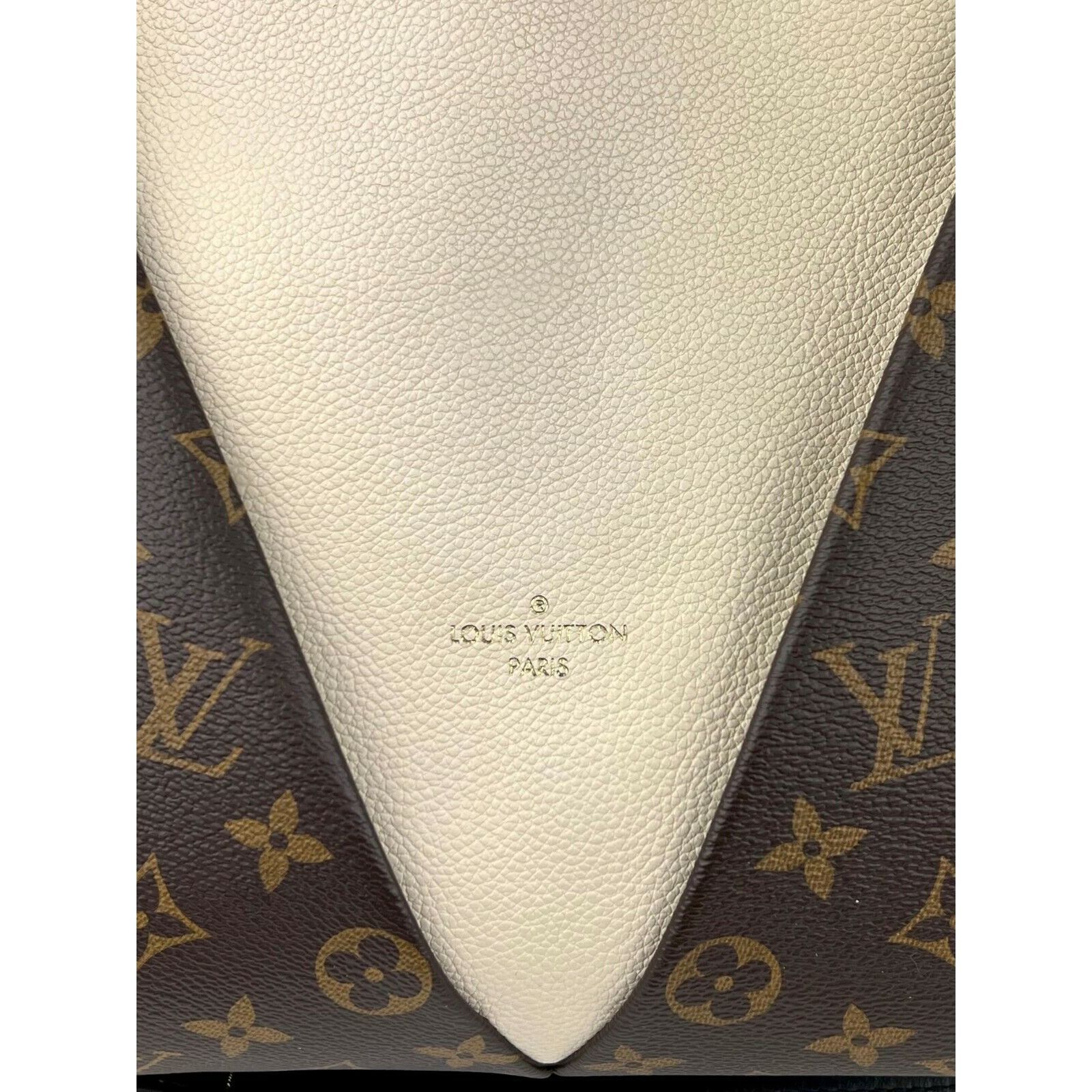 Louis Vuitton Louis Vuitton Braided V Tote MM Cream Leather Canvas Shoulde Size ONE SIZE - 5 Thumbnail