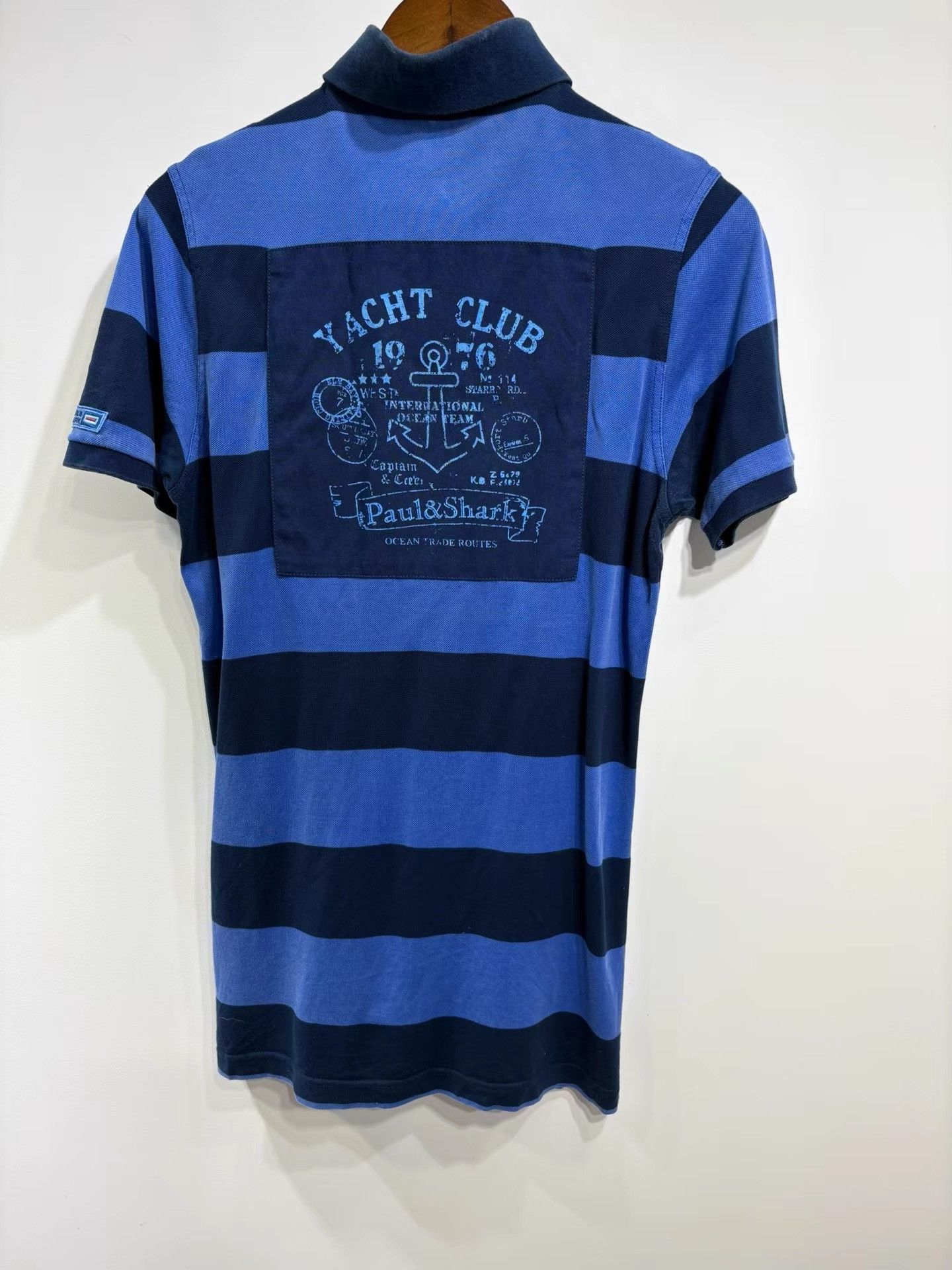 Paul & Shark Paul&shark Men's Blue Striped Short Sleeve Polo Shirt K29 Size US M / EU 48-50 / 2 - 2 Thumbnail