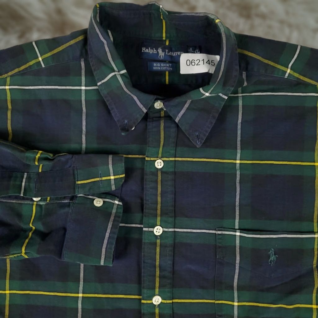 Ralph Lauren Ralph Lauren Button-Up Shirt Mens 2XL Big & Tall Long Sleeve Blue Green Plaid Classic Preppy Size US XXL / EU 58 / 5 - 1 Thumbnail