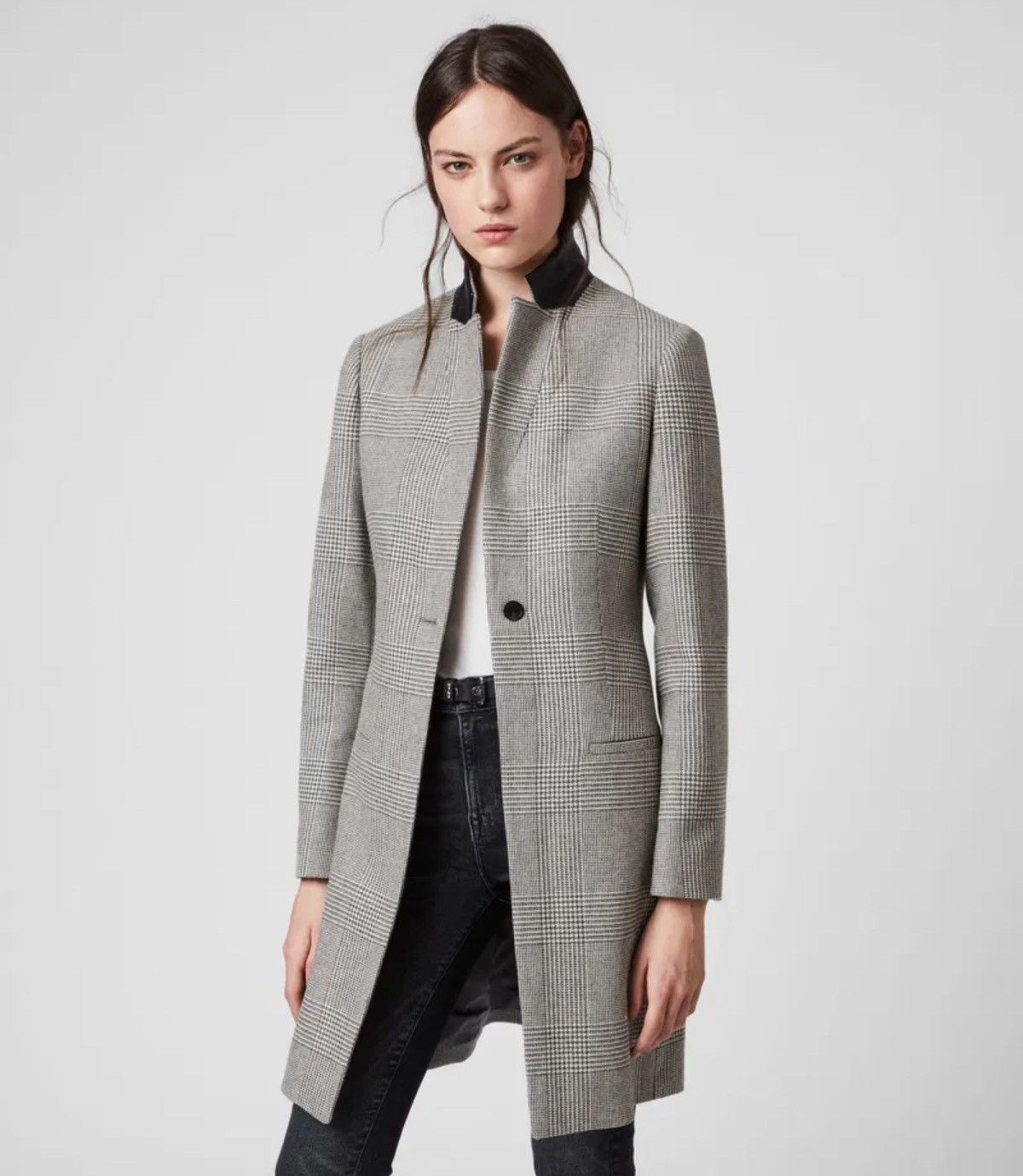 Allsaints Allsaints Leni Coat Ladies Wool Check Jacket size US 6 EU 38 Size M / US 6-8 / IT 42-44 - 1 Thumbnail