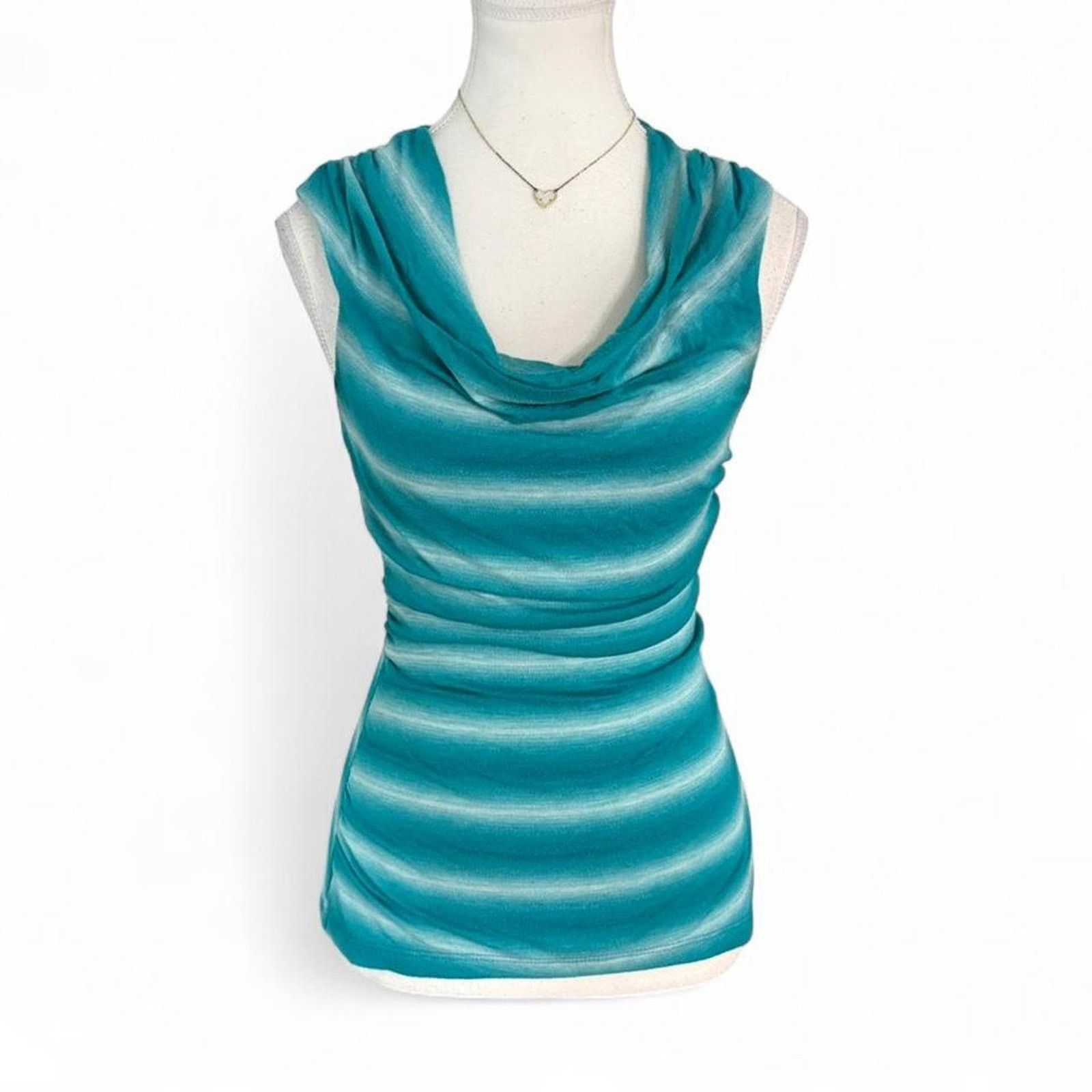 Other IZ Byer 2000s Blue white striped cowl neck tank top size S Size S / US 4 / IT 40 - 1 Thumbnail