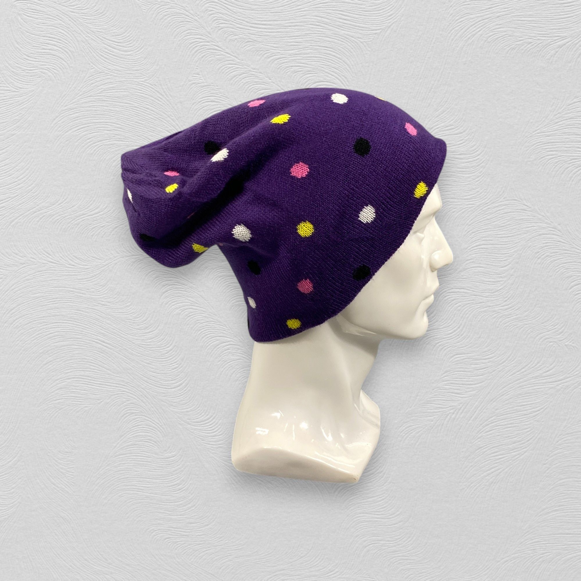 Japanese Brand Slouchy Beanie Hat With Rainbow Dots -BN931 Size ONE SIZE - 4 Thumbnail