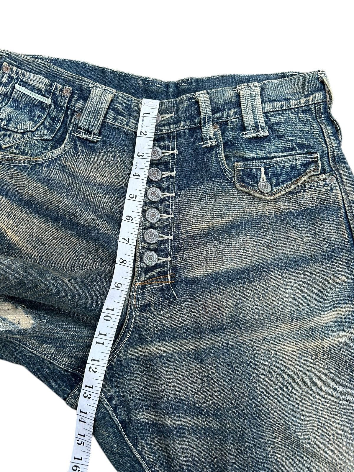 Kapital BONDS AND PEACE BUCKLE BACK JAPANESE DISTRESSED DENIM JEANS Size US 32 / EU 48 - 18 Thumbnail