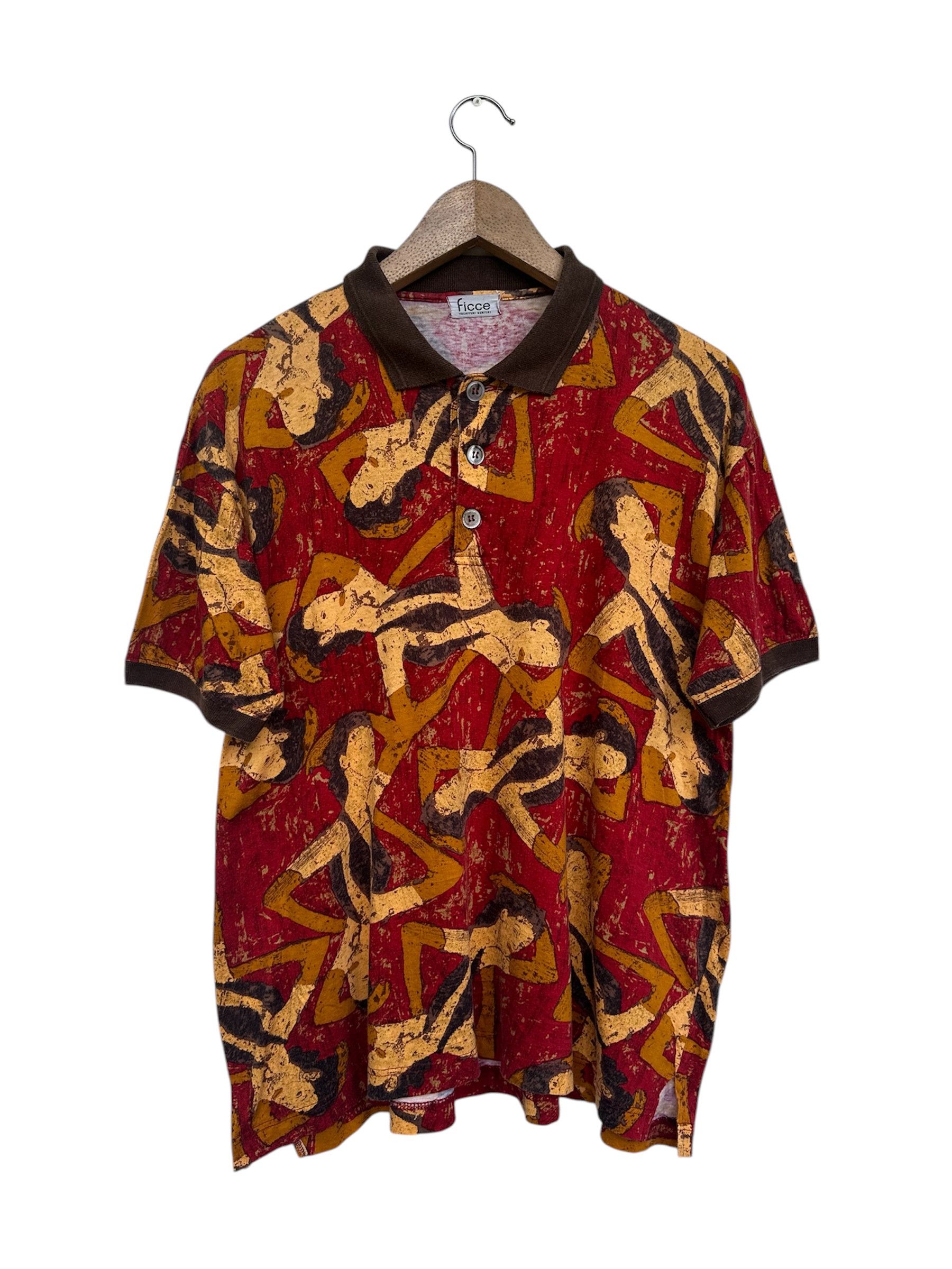 Yoshiyuki Konishi Vintage Abstract Yoshiyuki Konishi Ficce Art Polo Tee Size US L / EU 52-54 / 3 - 1 Thumbnail
