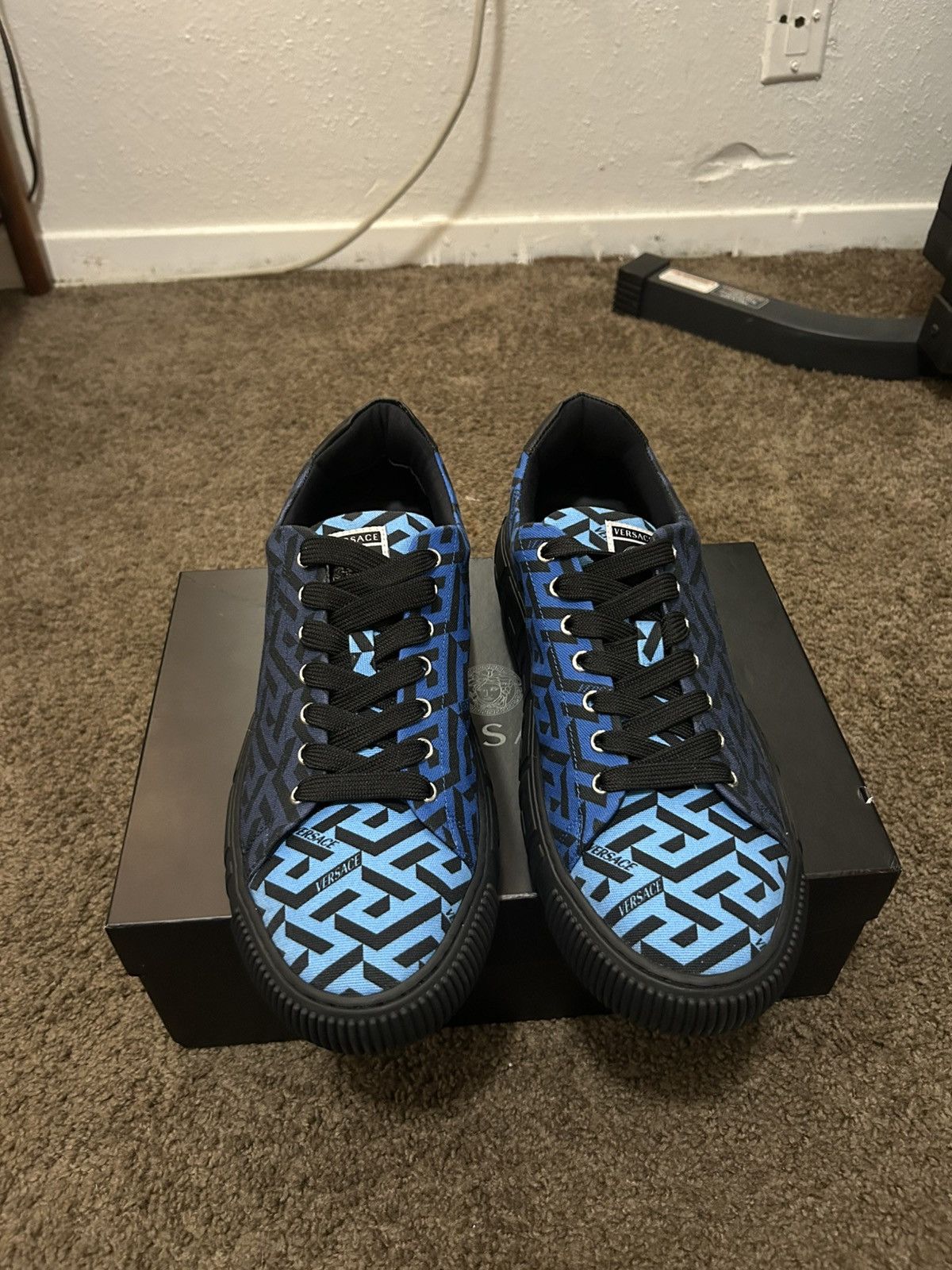 Versace Versace Greca Canvas Blue/Black Size US 12 / EU 45 - 1 Thumbnail