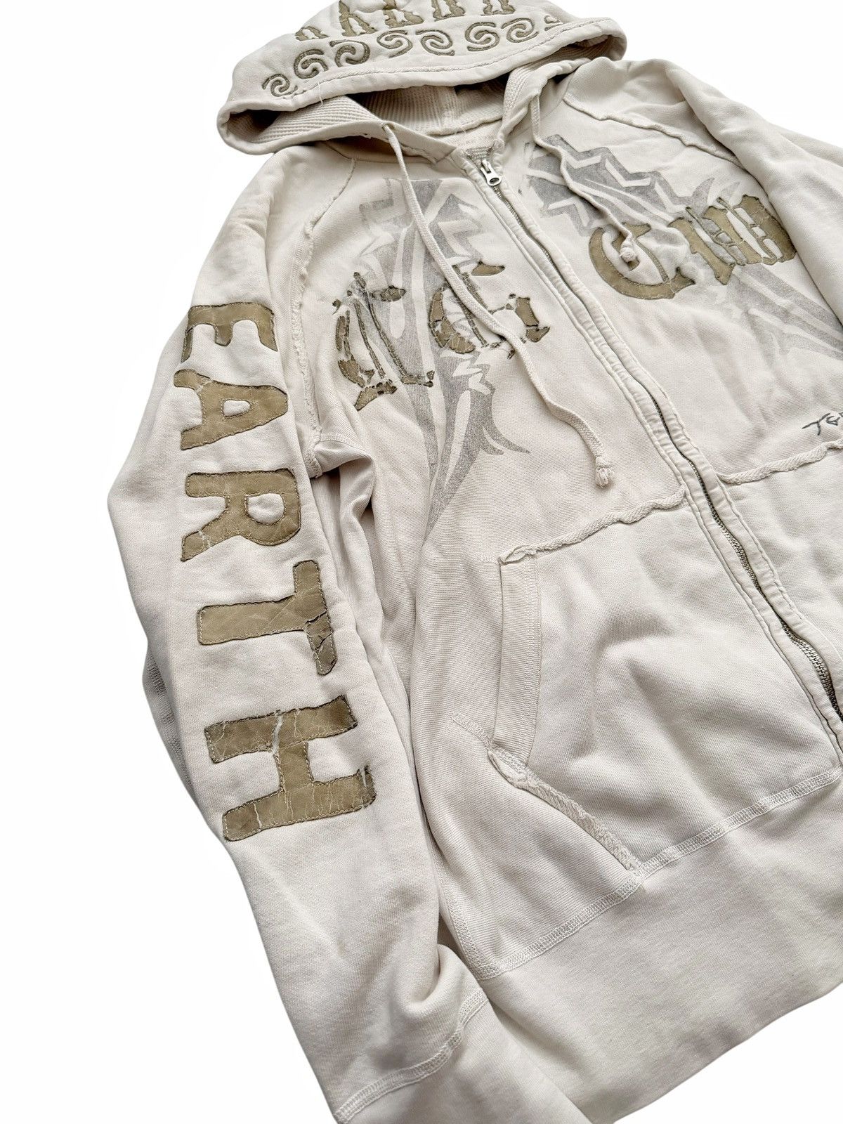 The Great China Wall 2000’s Patchwork Appliqué Skull Zip Hoodie Size US XXL / EU 58 / 5 - 3 Thumbnail