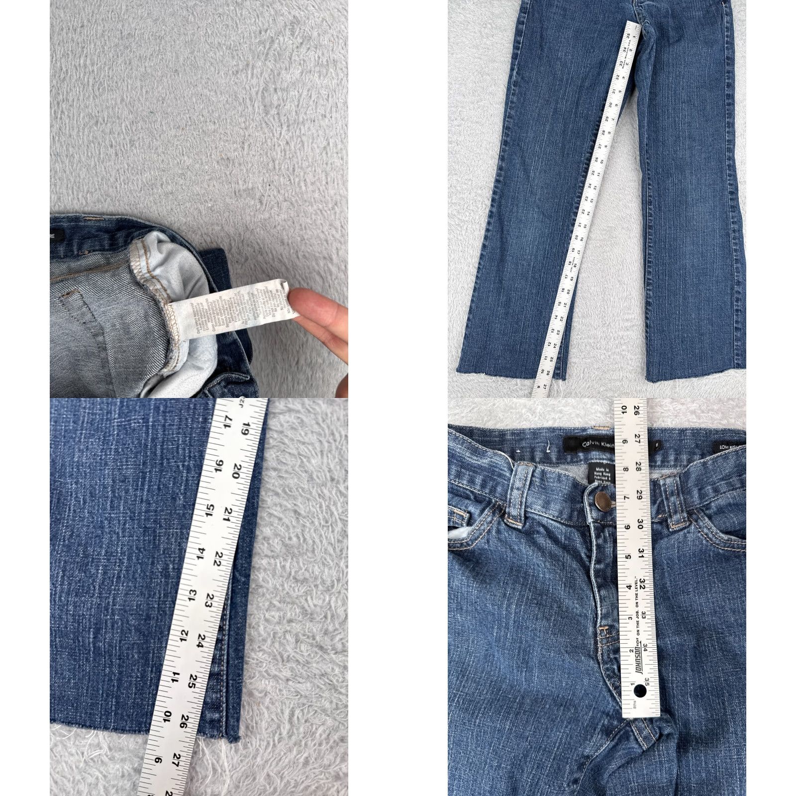Calvin Klein VINTAGE Calvin Klein Jeans Women Blue Low Rise Flare Denim Bootcut 2 28x27 Size 26" / US 2 / IT 38 - 8 Thumbnail