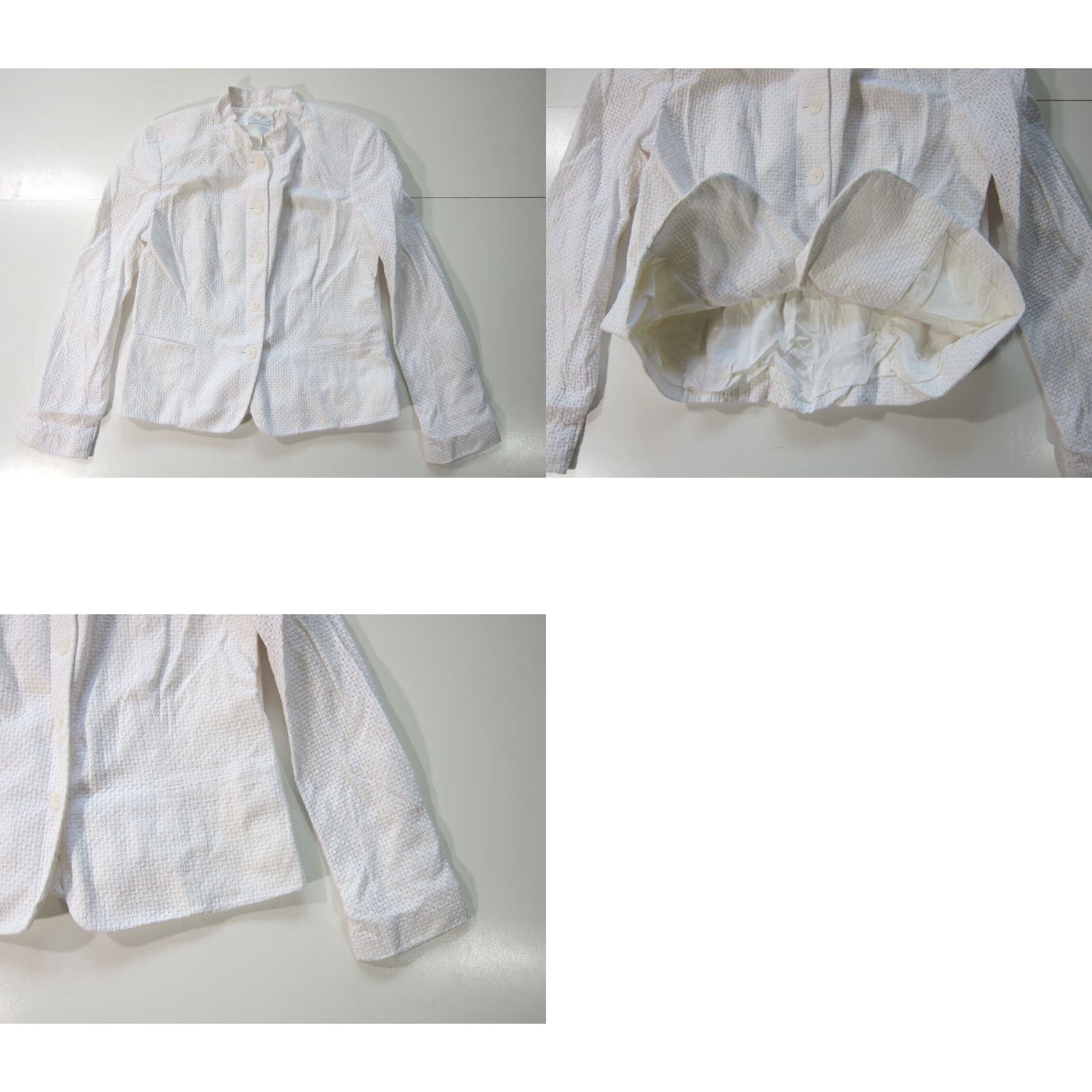 Charter Club Charter Club Blazer Women 8 White 2 Pocket 5 Button 100% Cotton Embroidered Shirt Jacket Size M / US 6-8 / IT 42-44 - 8 Thumbnail