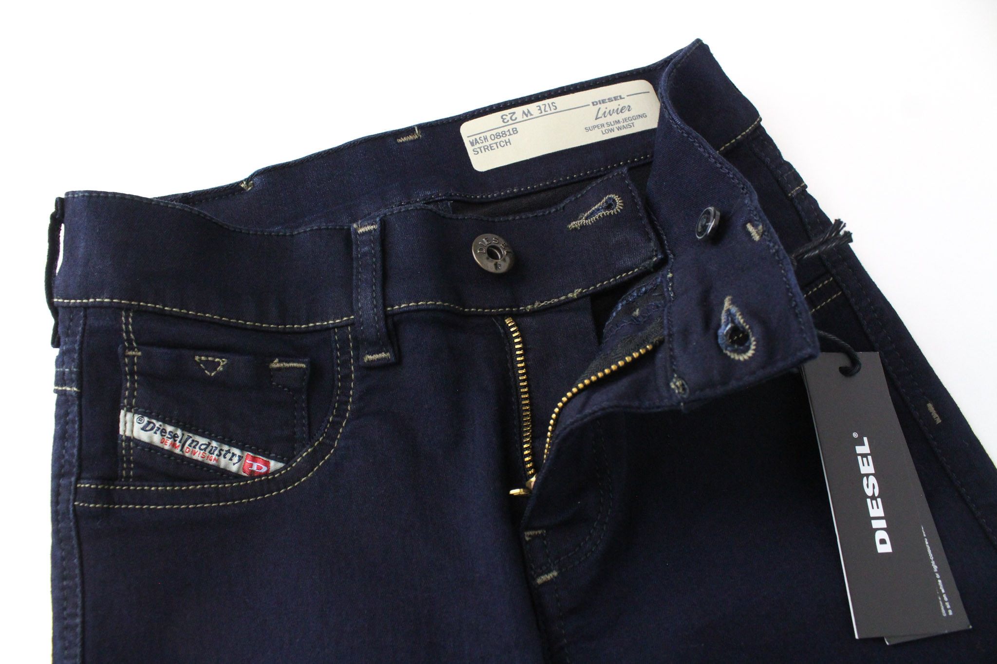 Diesel LIVIER 0881B W23 Blue Jegging Jeans 70287 Size 23" - 4 Thumbnail