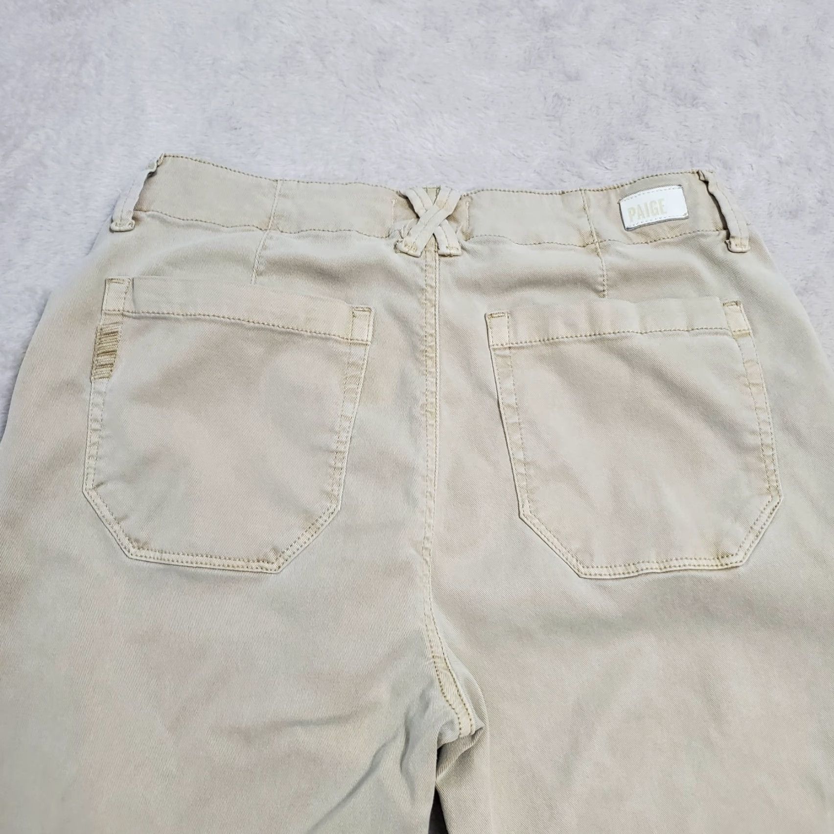 Paige Paige Pants Women 27 Beige Mid Rise Wide-Leg Drawstring Stretch 29X28 Beachy Size 27" / US 4 / IT 40 - 6 Thumbnail