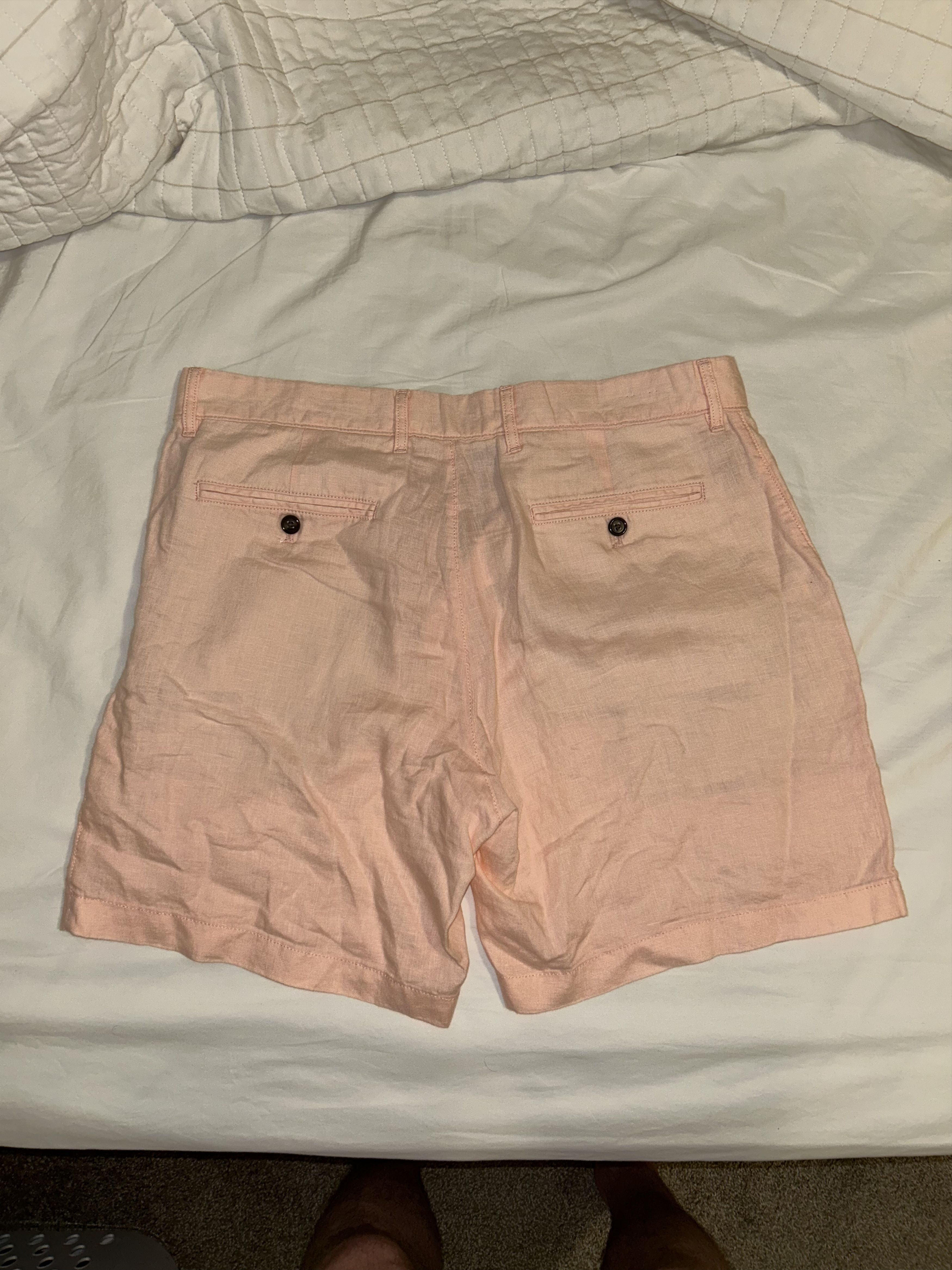 J.Crew J Crew Linen 7.5 Pink Linen Pleated Shorts Size US 33 - 4 Thumbnail