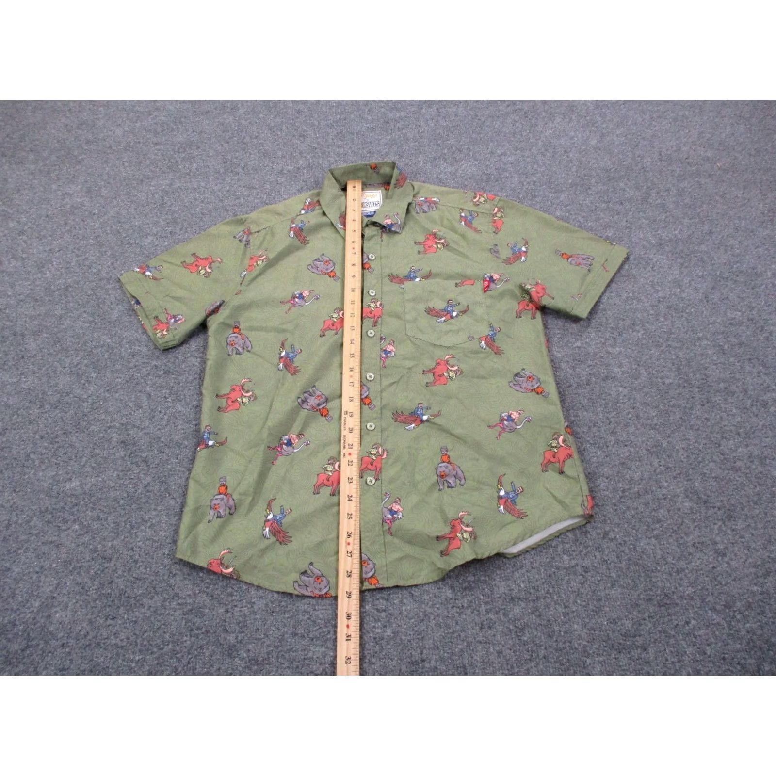 Olive RSVLTS Sandlot Shirt Mens M Regular Fit Roosevelts Preppy Graphic Olive Green Shirt Size US M / EU 48-50 / 2 - 3 Thumbnail