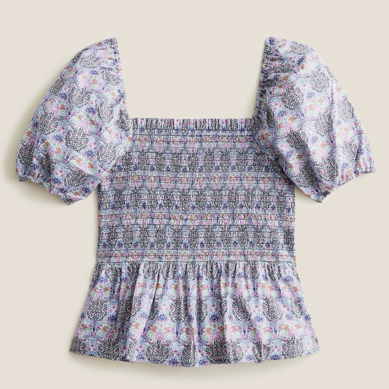 J.Crew J. Crew Liberty Club Nouveau Fabric Square Neck Blouse XS Size XS / US 0-2 / IT 36-38 - 1 Thumbnail