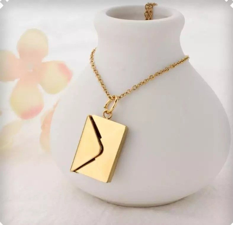 Other Gold Letter Locket Necklace Love You Pendant Gift for Her Size ONE SIZE - 4 Thumbnail