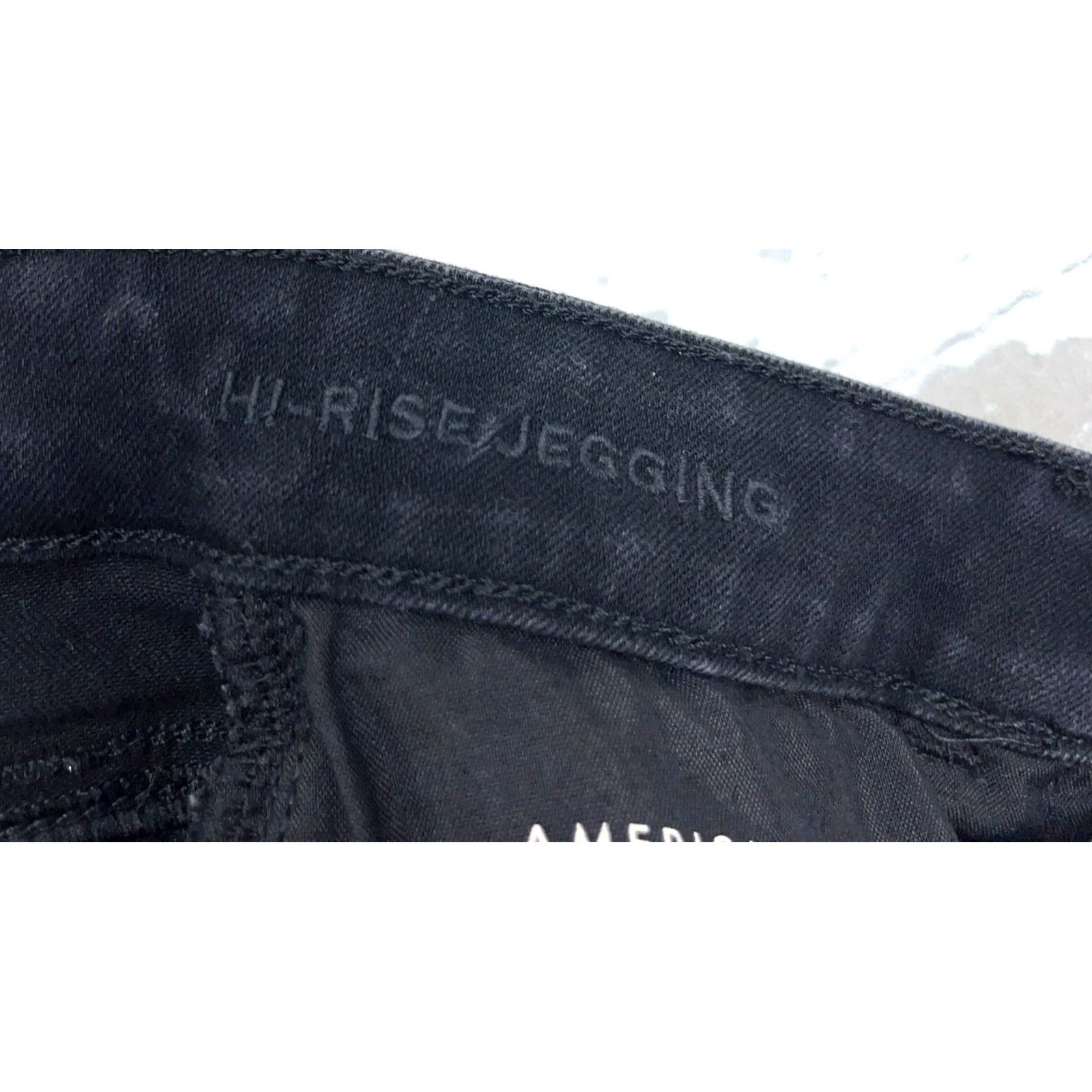 American Eagle Outfitters VINTAGE American Eagle Jeans Women 4 High Rise Jegging Black Faded Distressed 5-Pocket Comfort Stretch Size 27" / US 4 / IT 40 - 6 Thumbnail