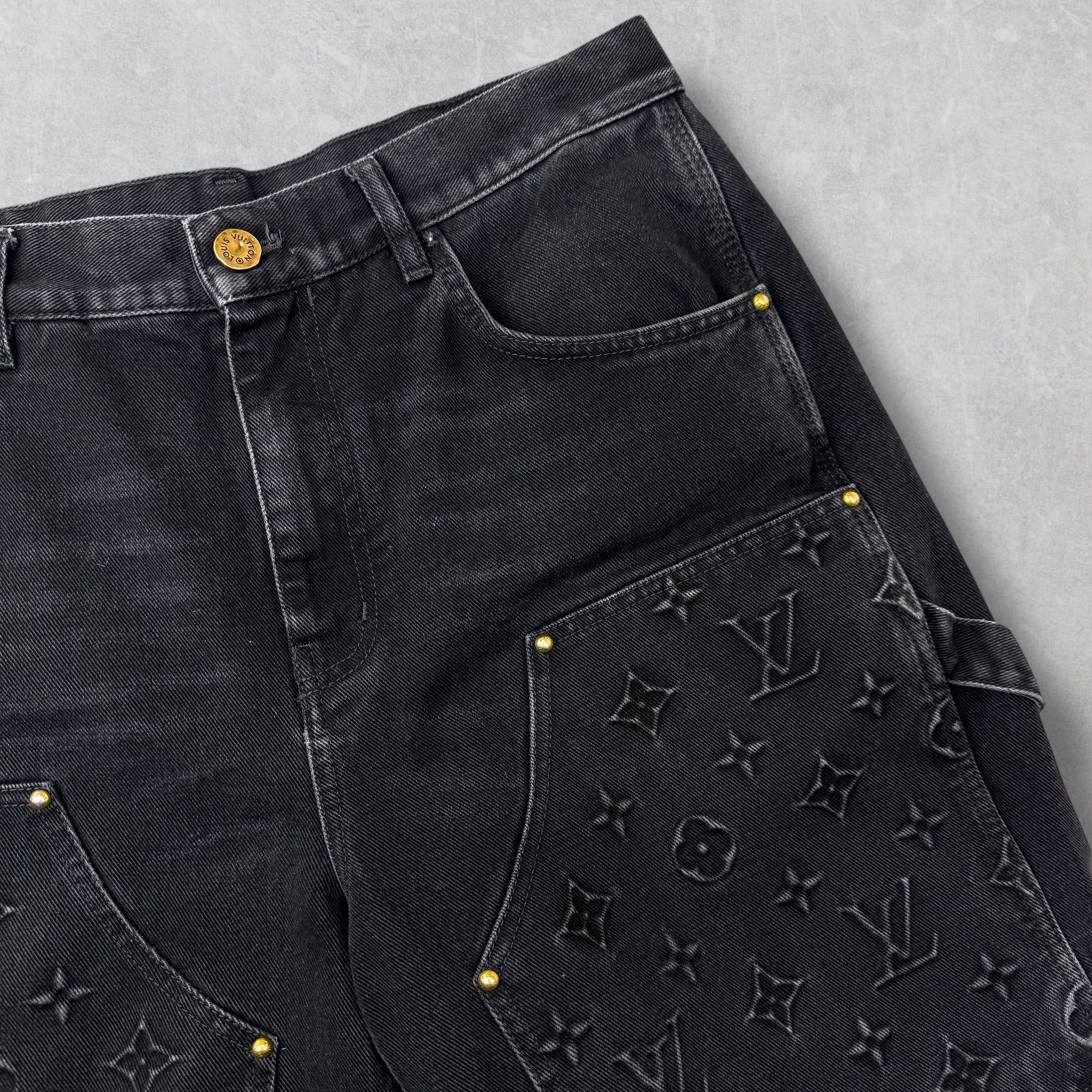 Louis Vuitton Louis Vuitton Monogram Denim Carpenter Shorts 33 Size US 33 - 3 Thumbnail